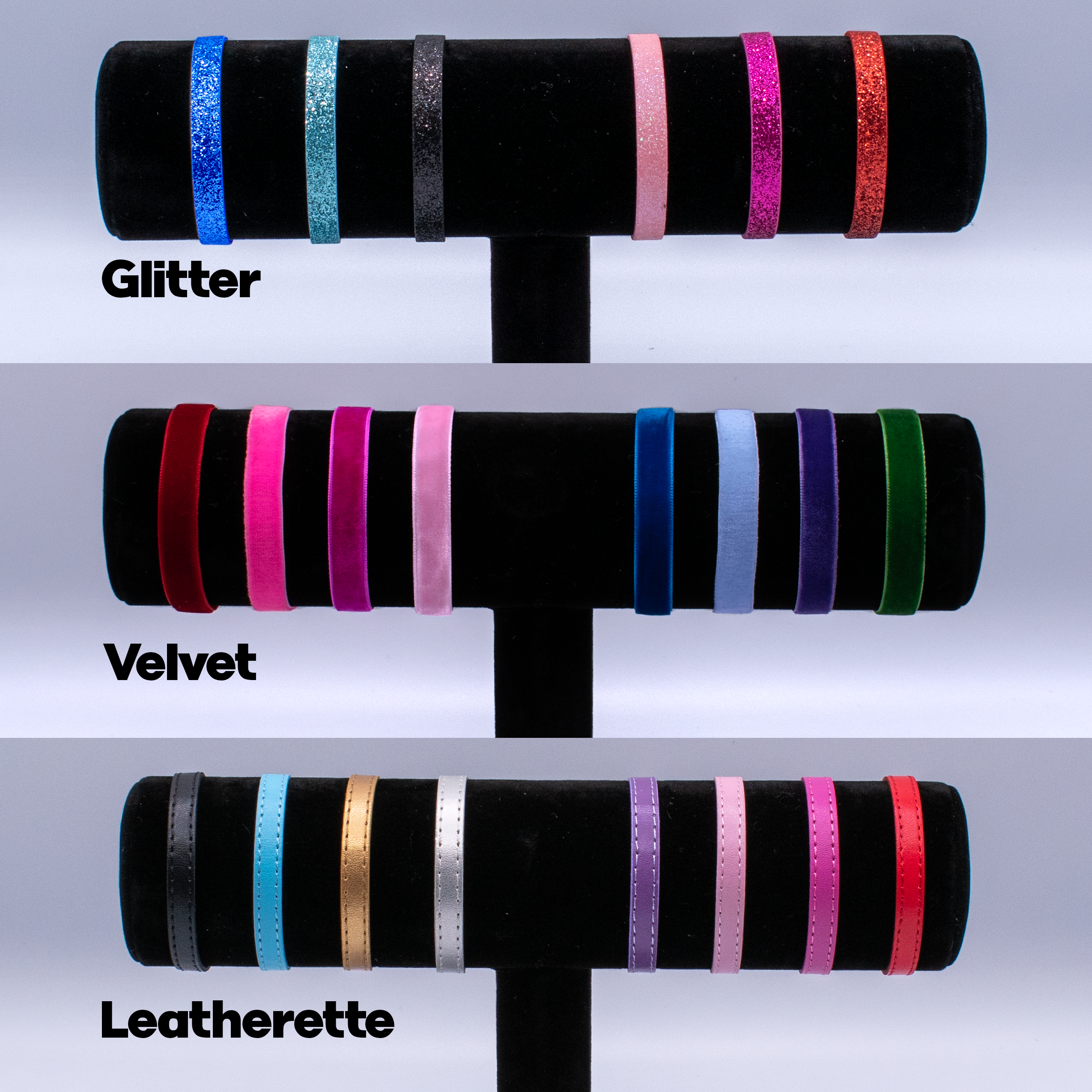 8mm Adjustable Glitter Leatherette Choker