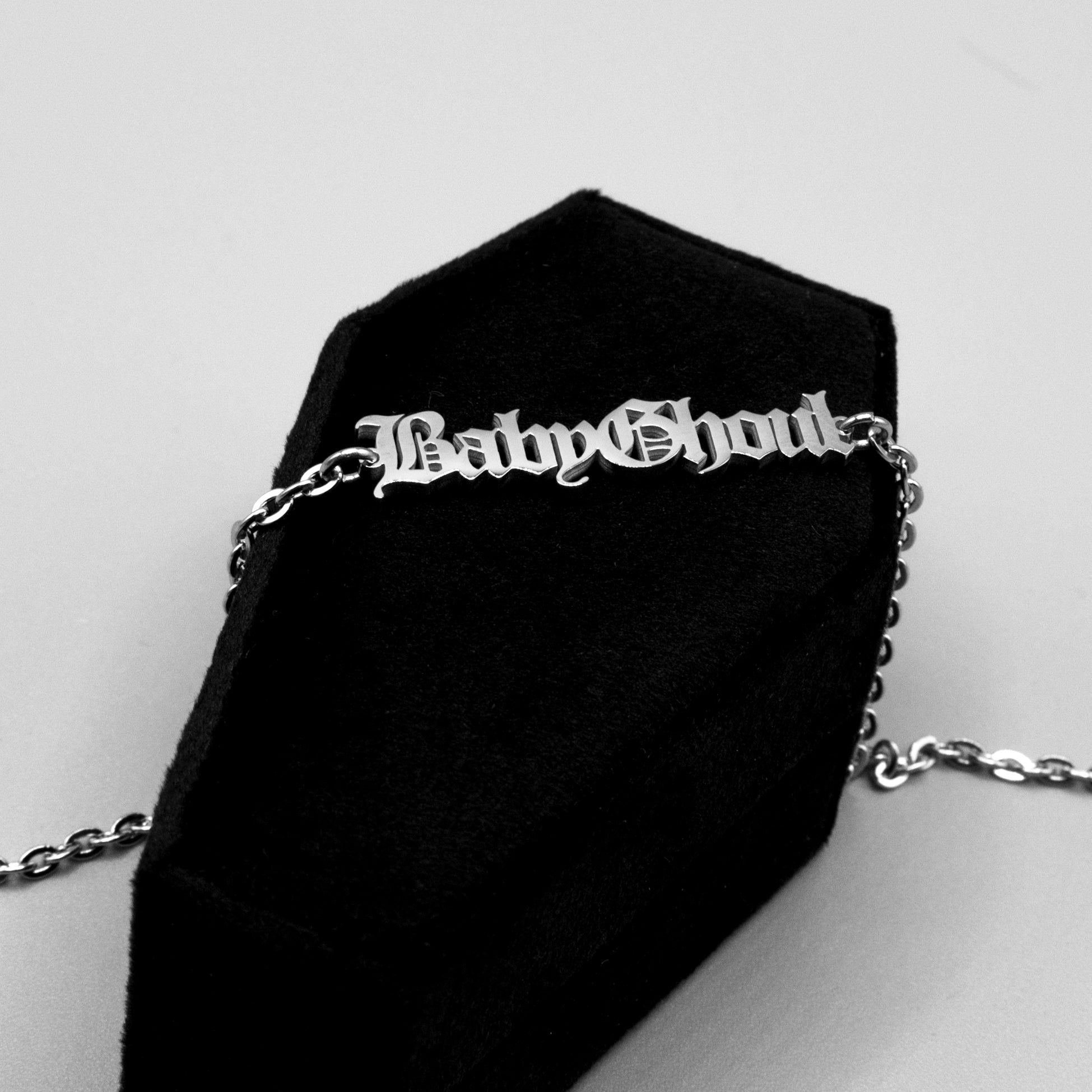 BabyGhoul Choker Necklace Old English (Silver)