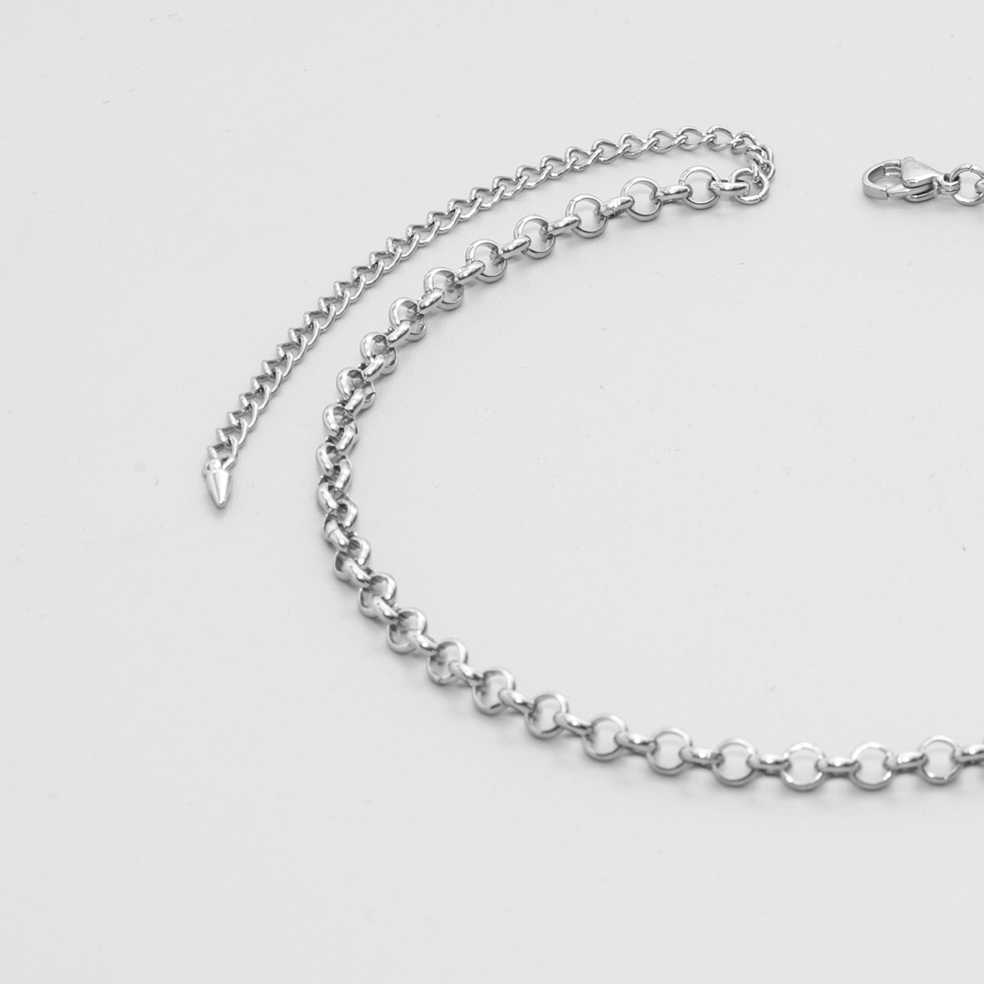 belcher chain choker necklace in silver 4mm 