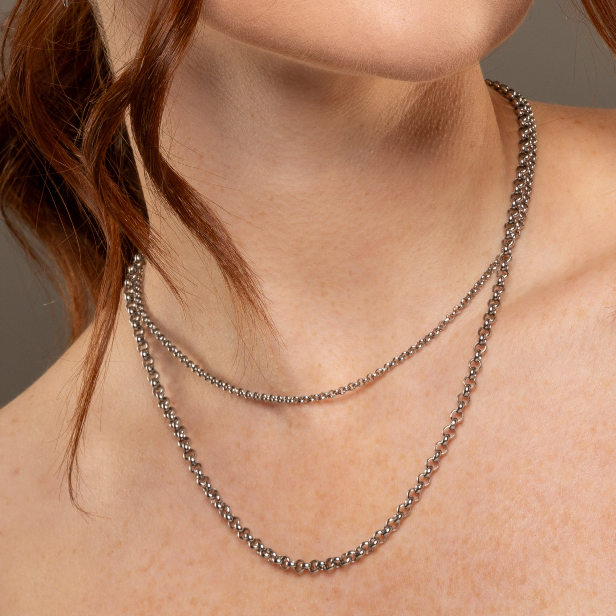 belcher chain necklace in silver 4mm