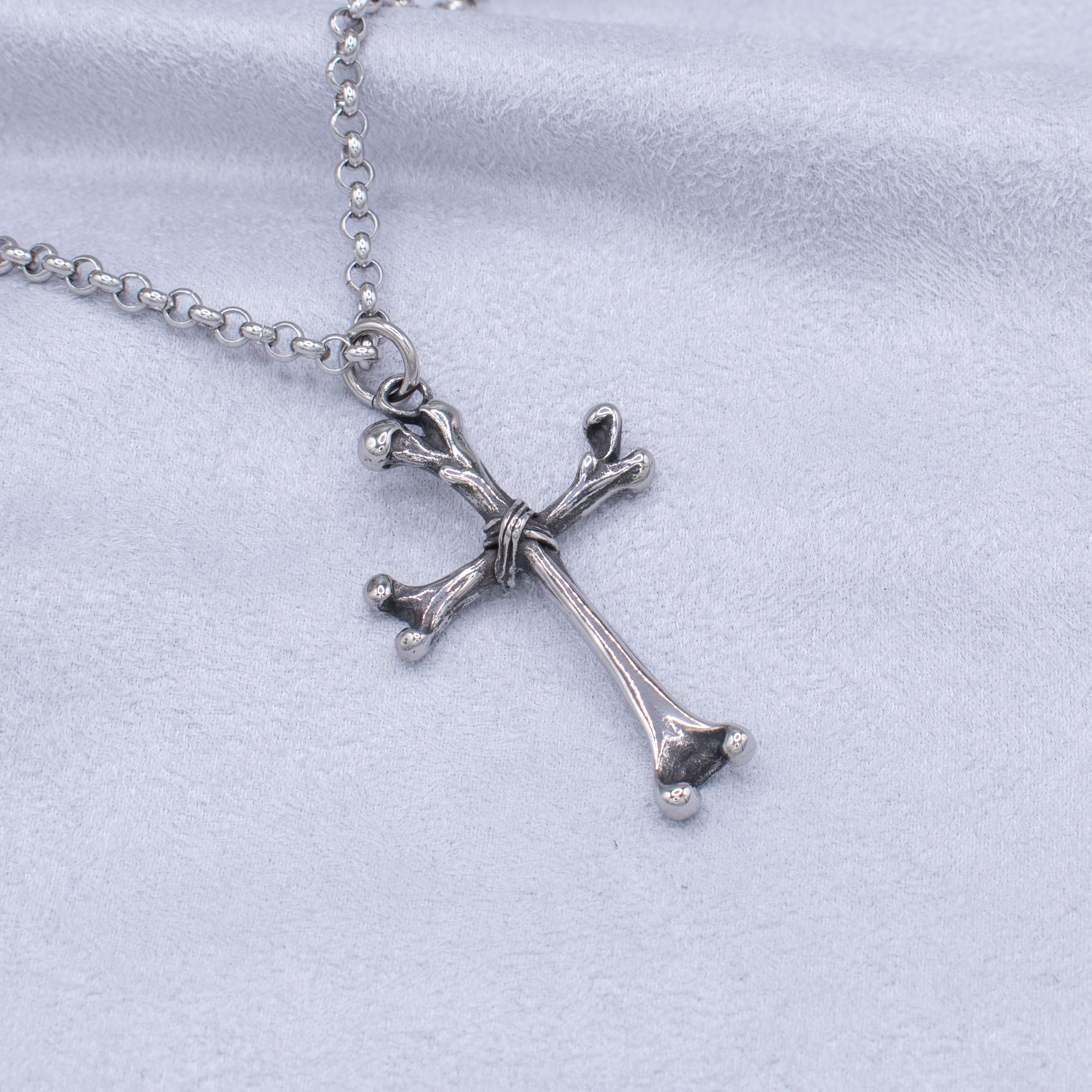 Bone Cross Pendant Necklace
