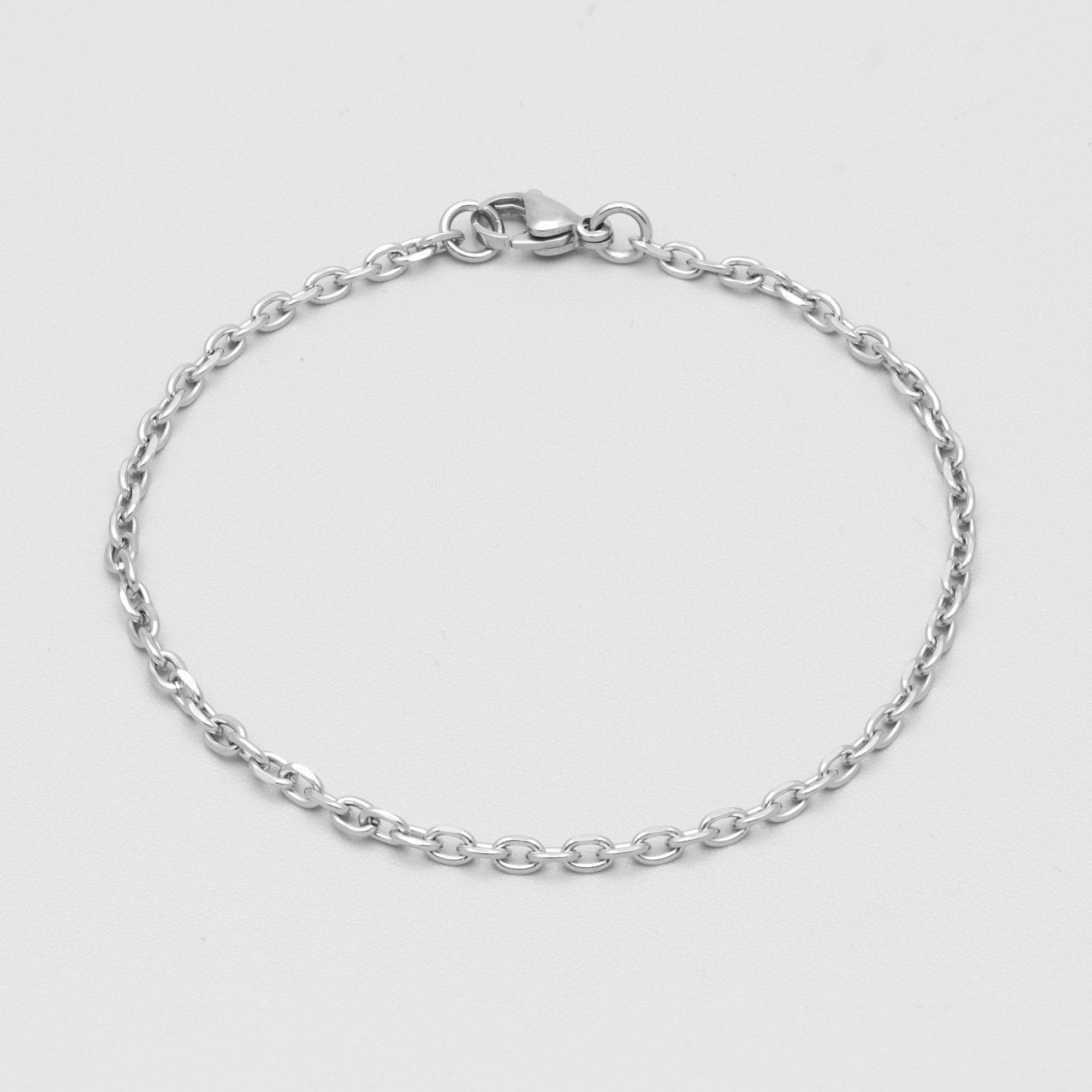 Dainty silver cable chain bracelet 3mm wide