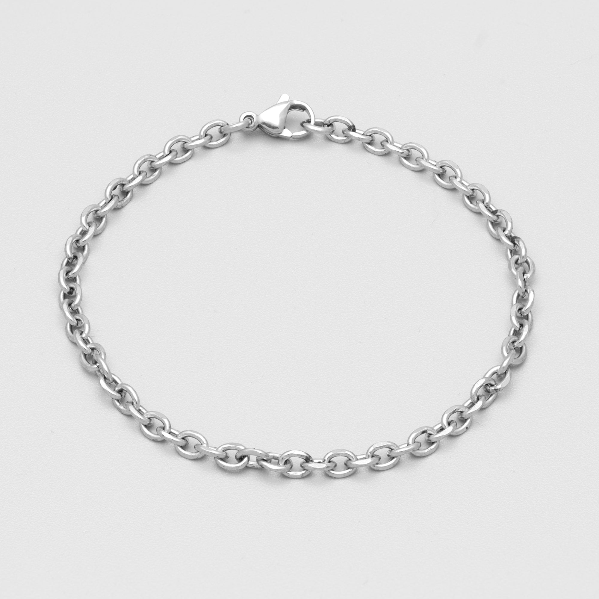 silver cable chain bracelet 4mm wide