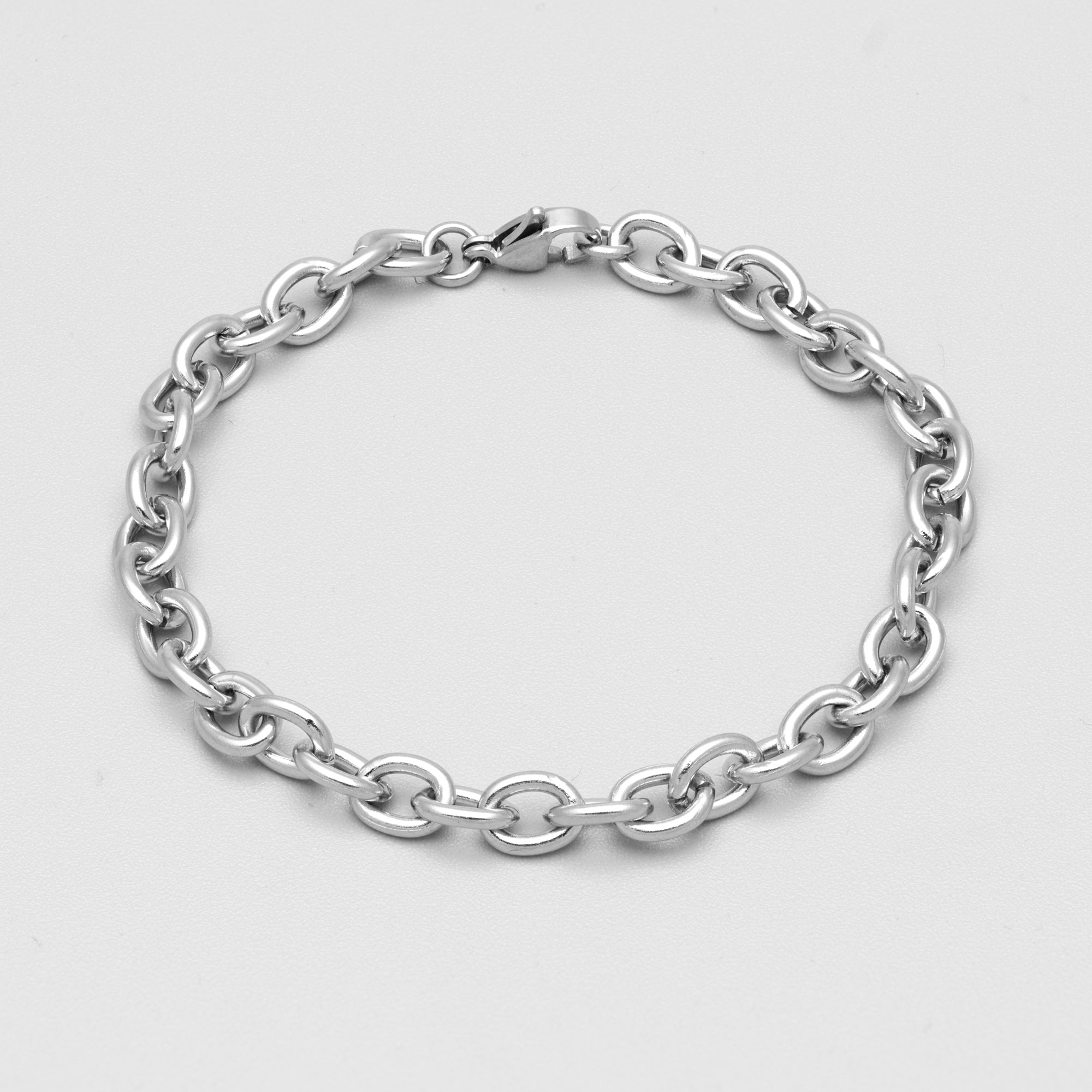 chunky silver cable chain bracelet 6mm wide 