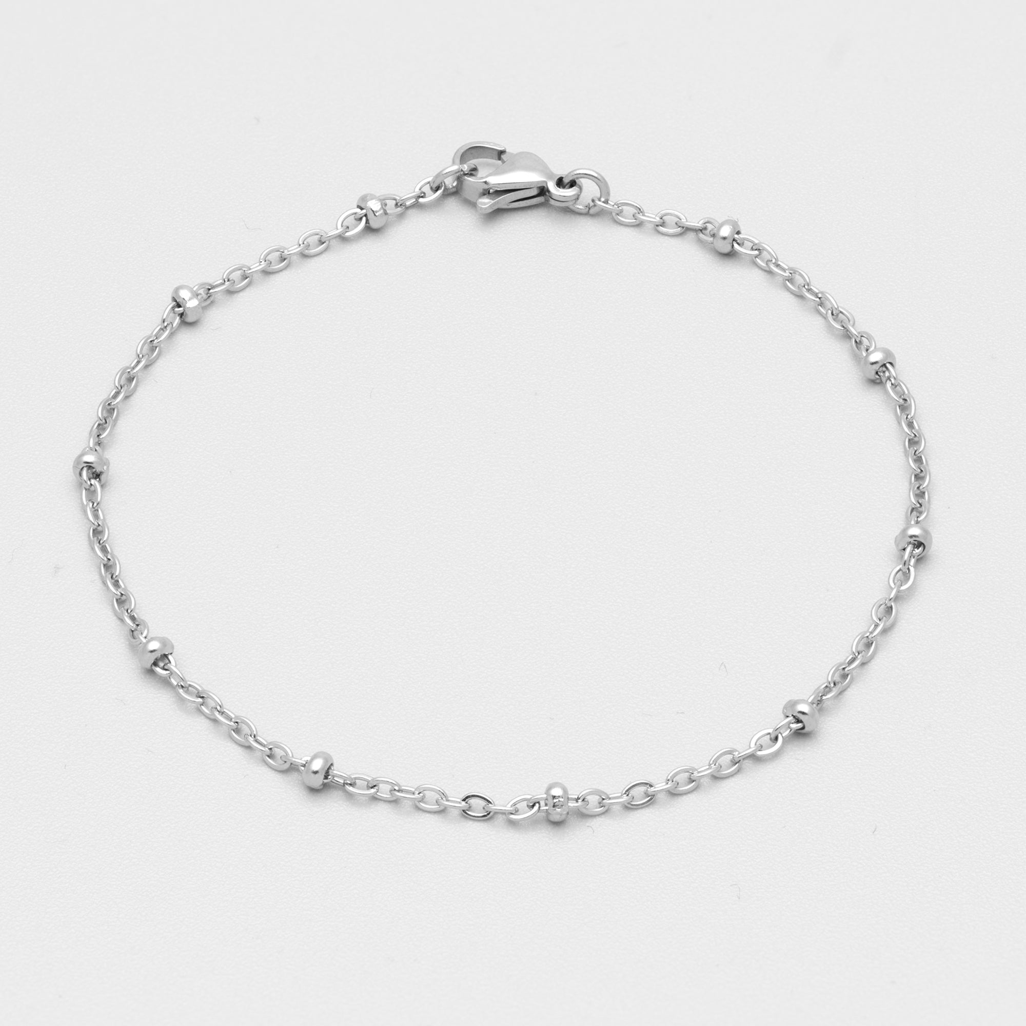 dainty silver satellite cable chain bracelet 