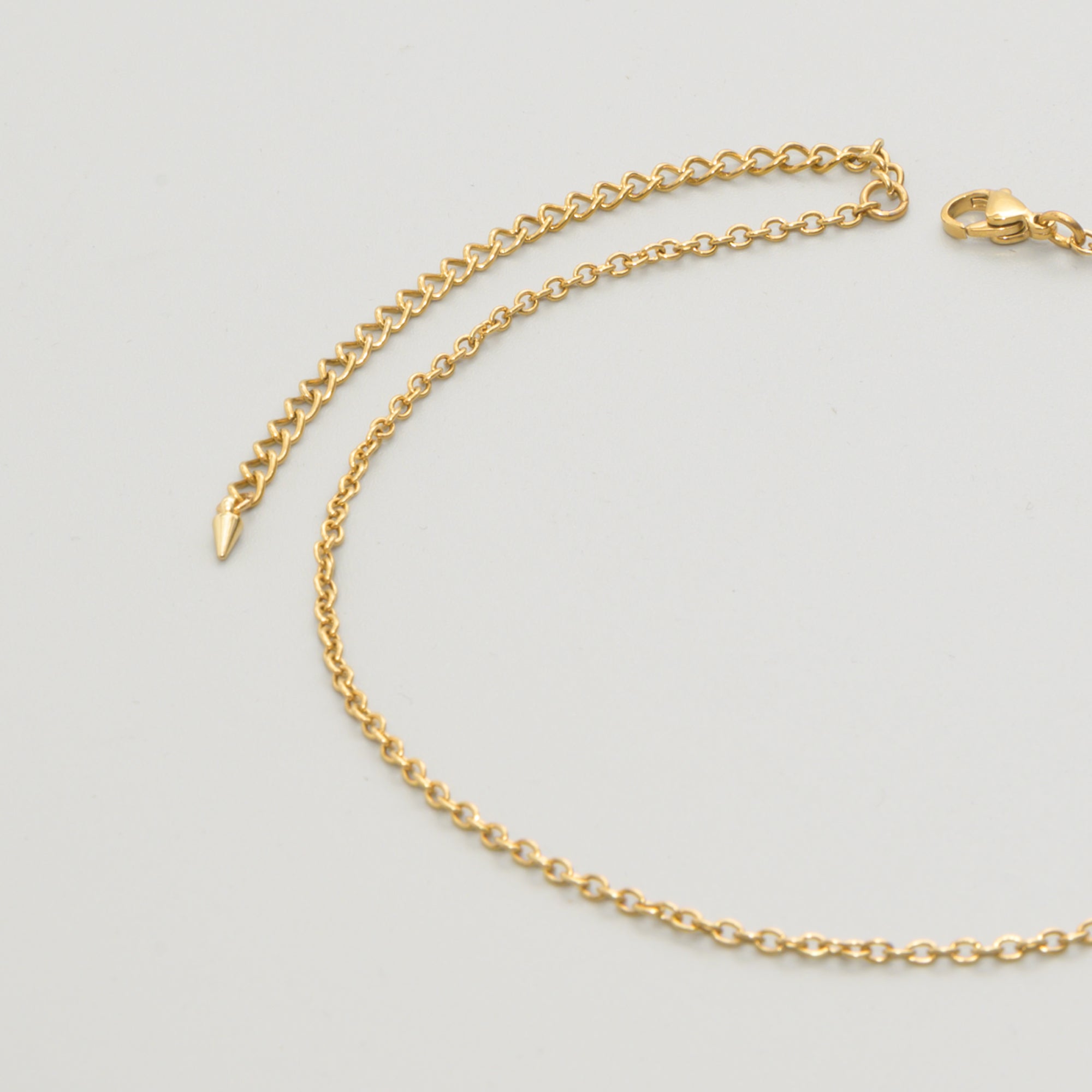 Dainty 2mm cable chain choker necklace in gold stainless steel 