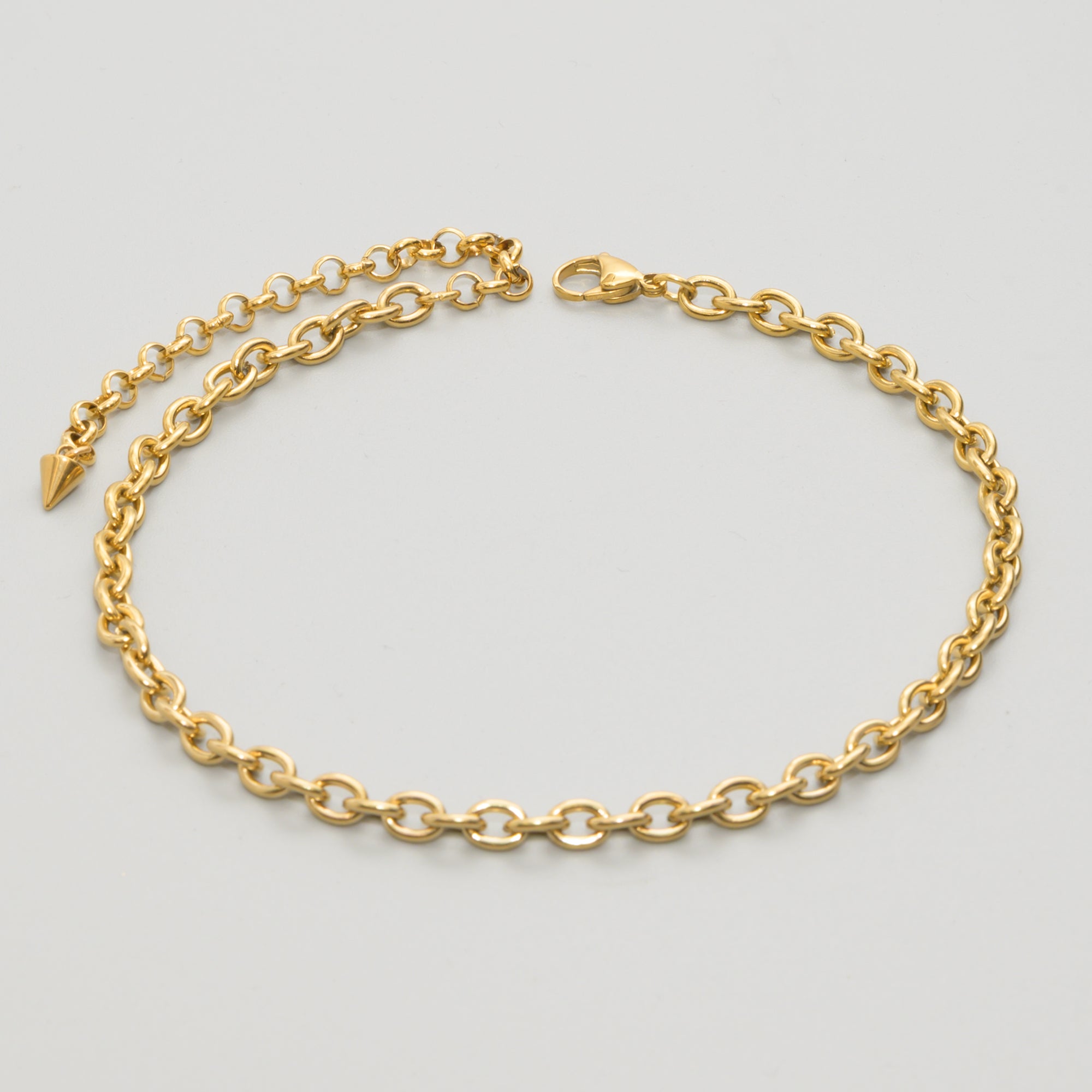 chunky 6mm cable chain choker necklace in gold stainless steel 