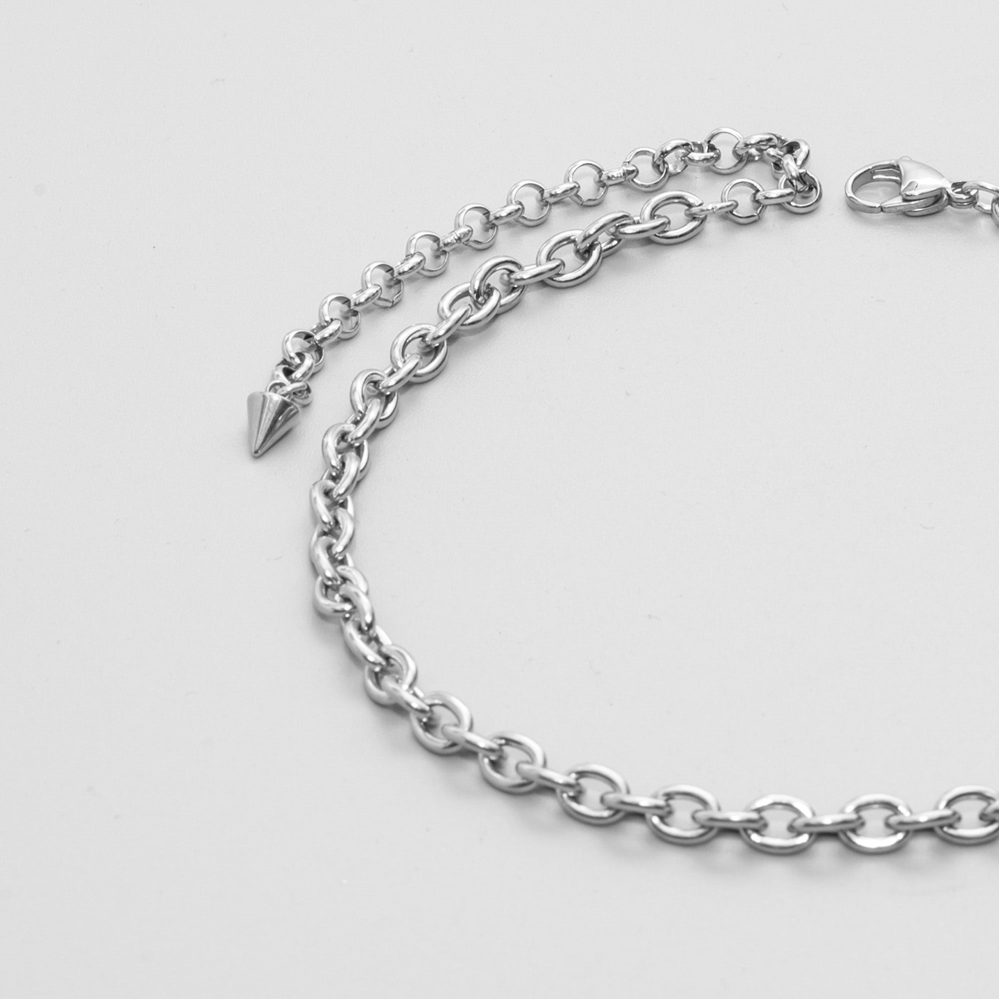chunky 6mm cable chain choker necklace in silver stainless steel 