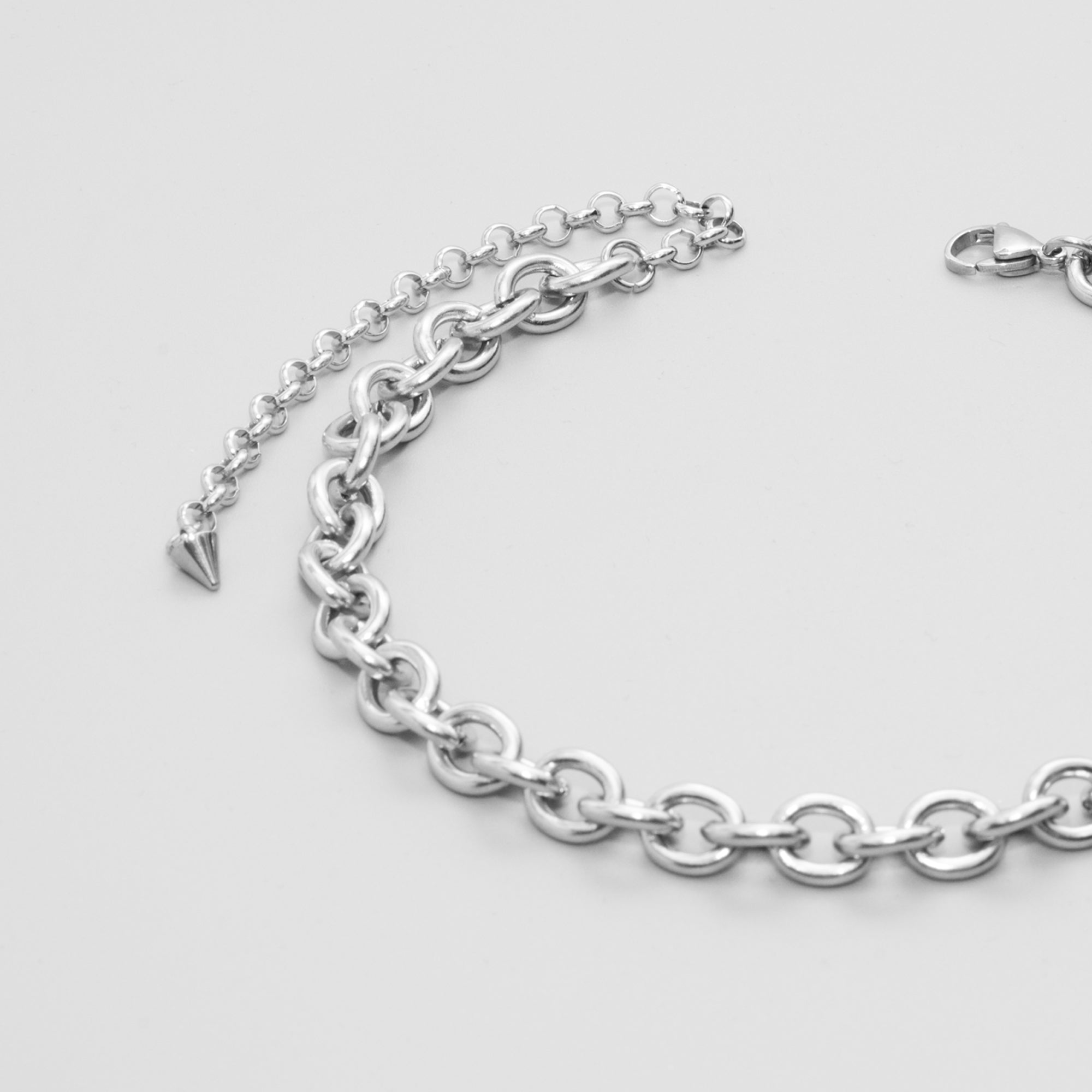 chunky 10mm cable chain choker in silver stainless steel