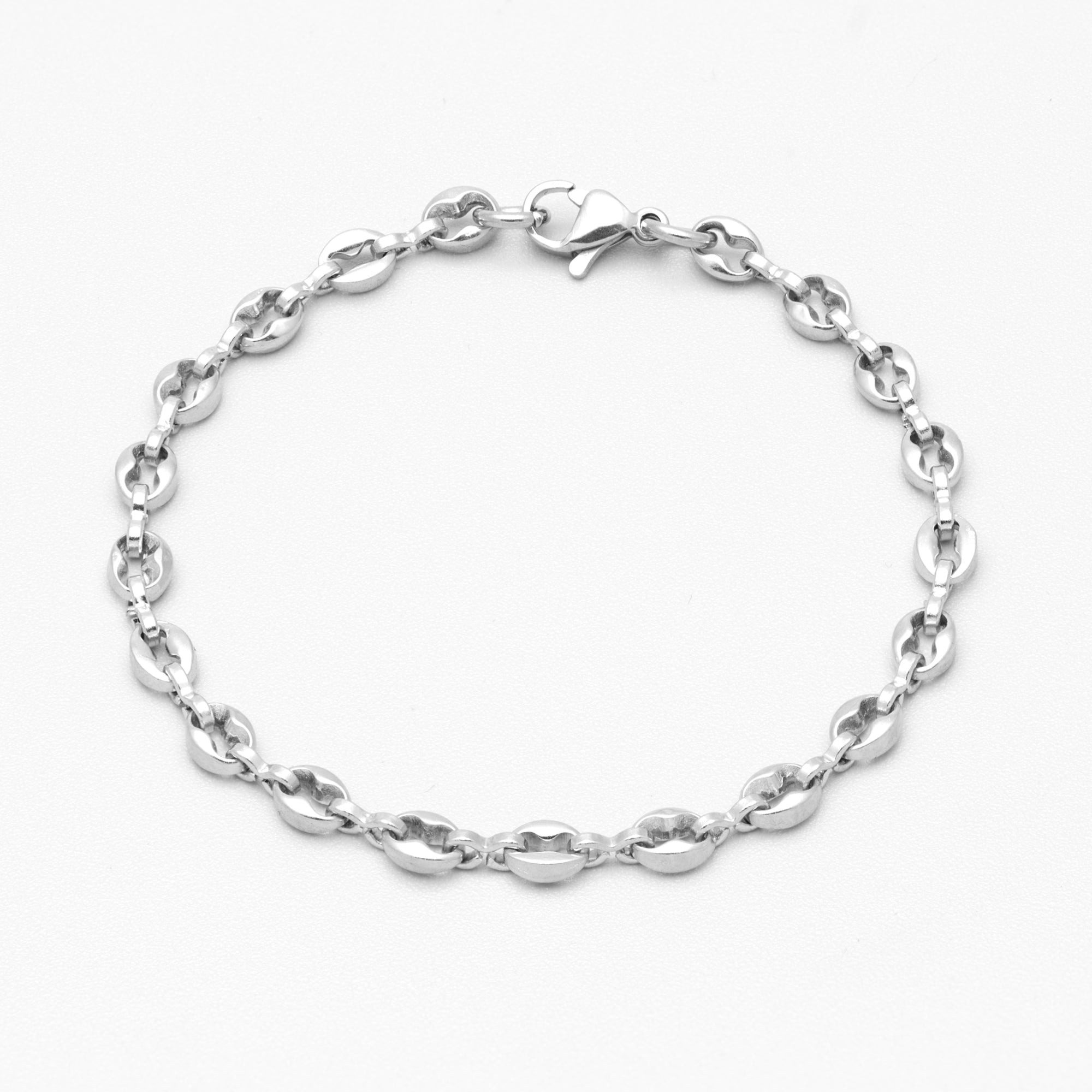 silver coffee bean bracelet 