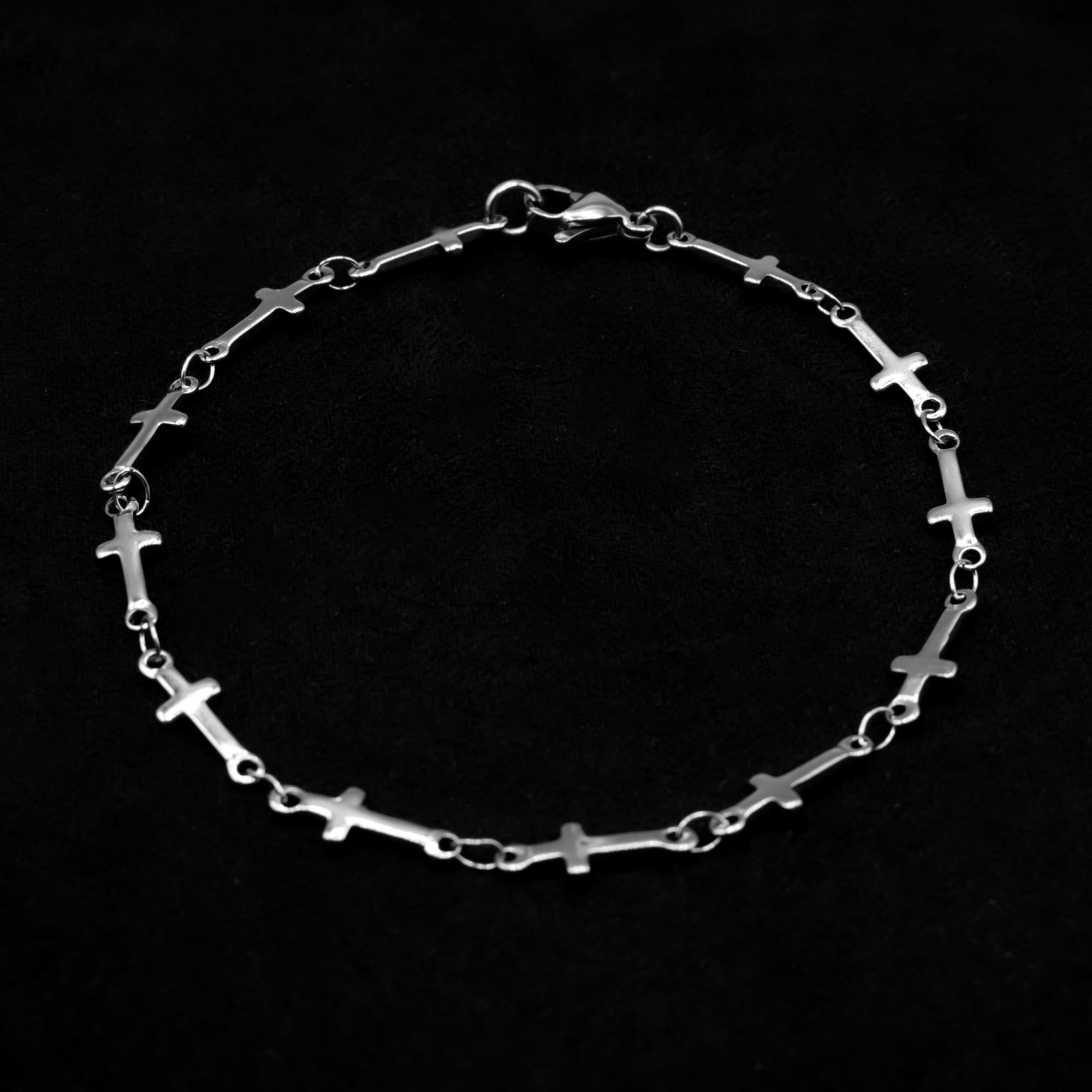 Cross Link Bracelet - (Silver) 12mm