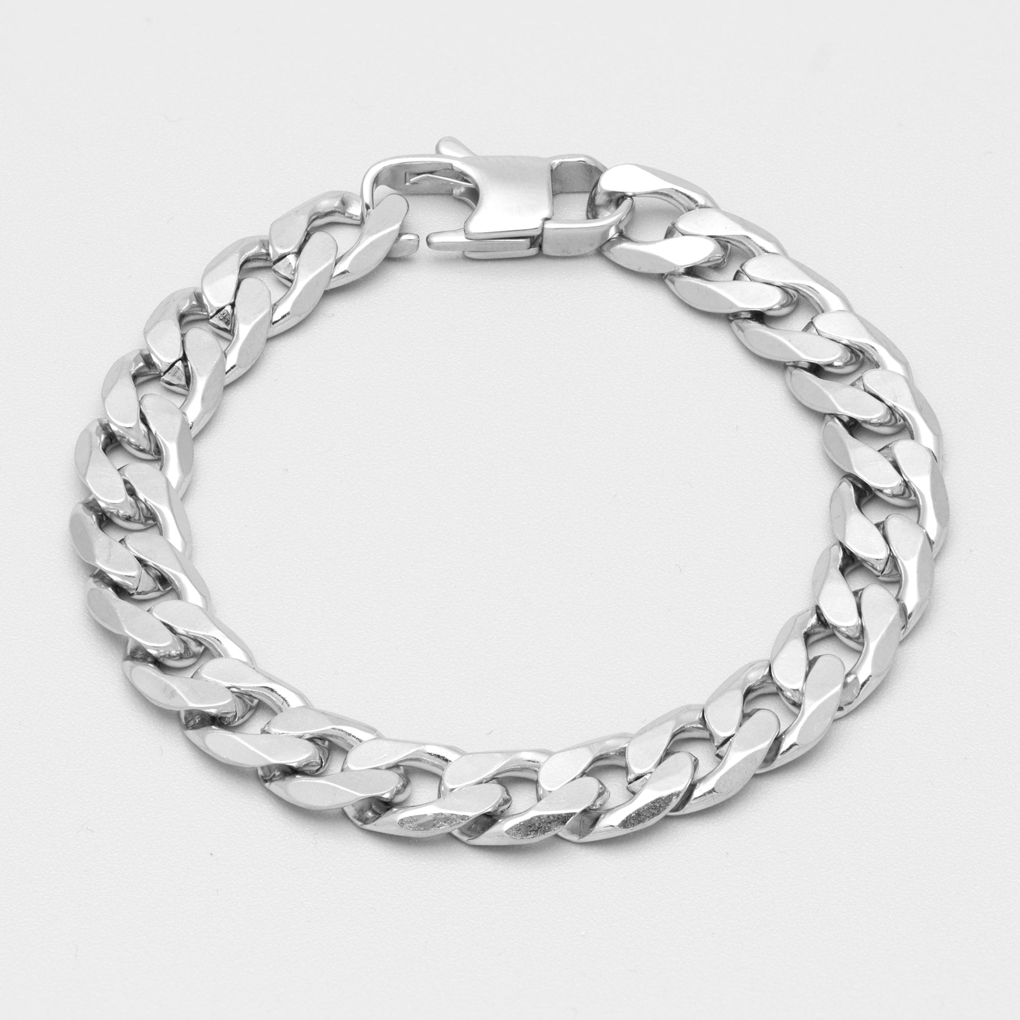 chunky silver cuban link bracelet 10mm