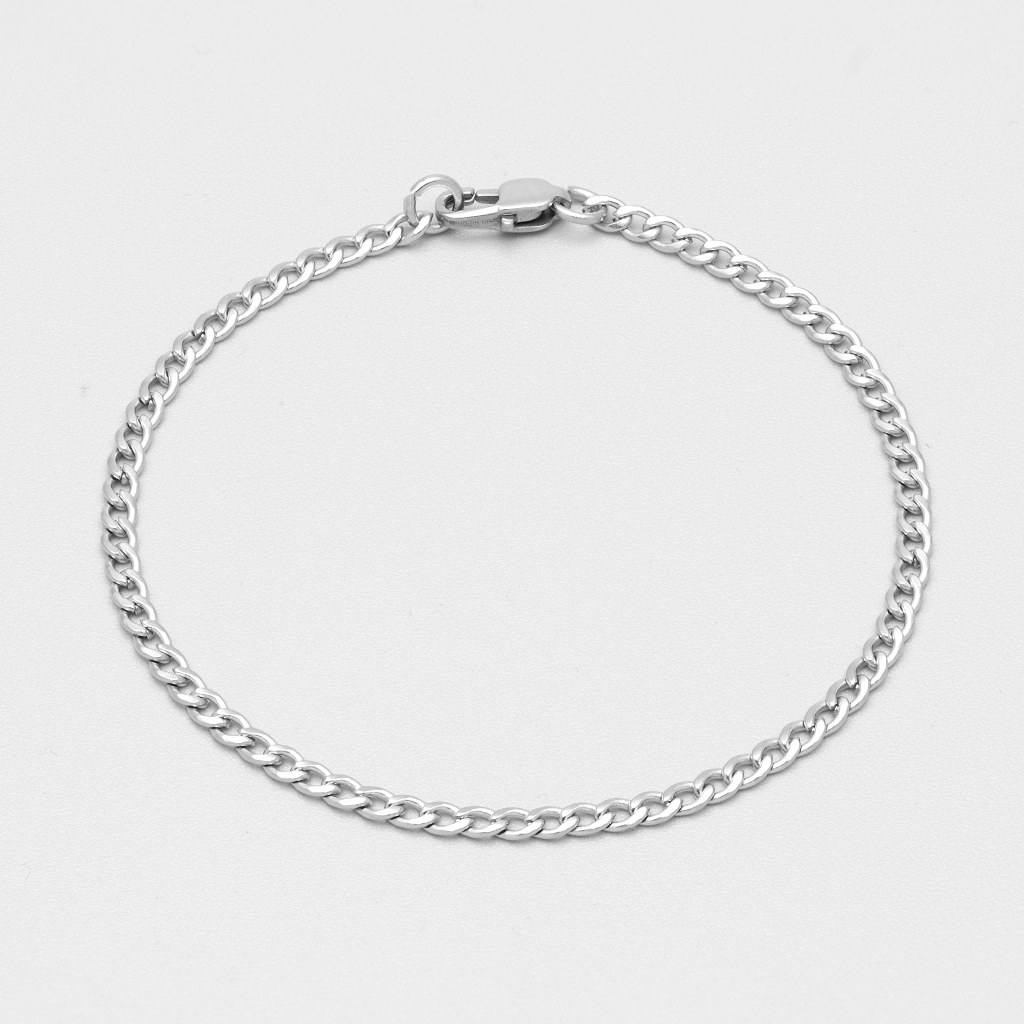 silver cuban link bracelet 3mm wide