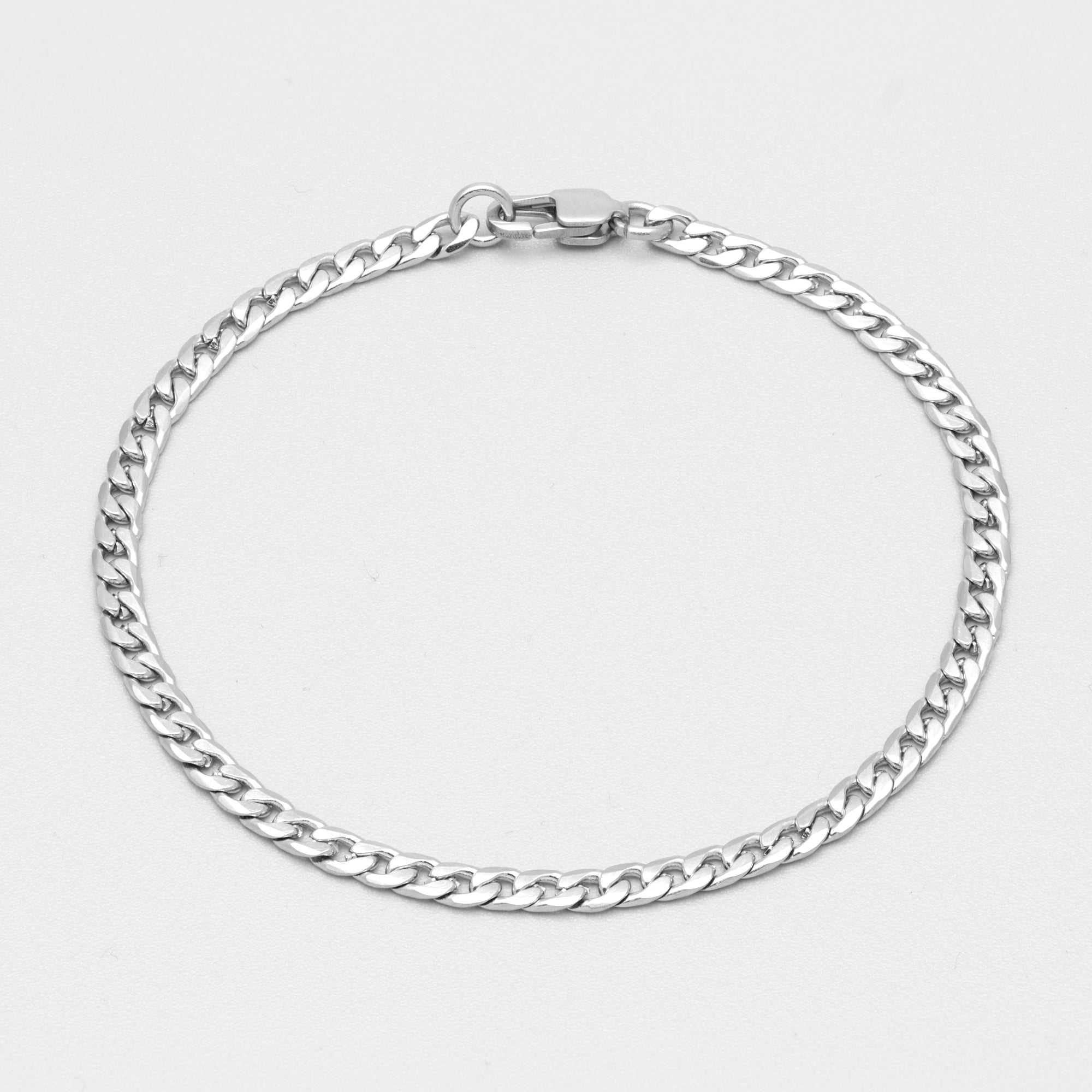 silver cuban link bracelet 4mm wide