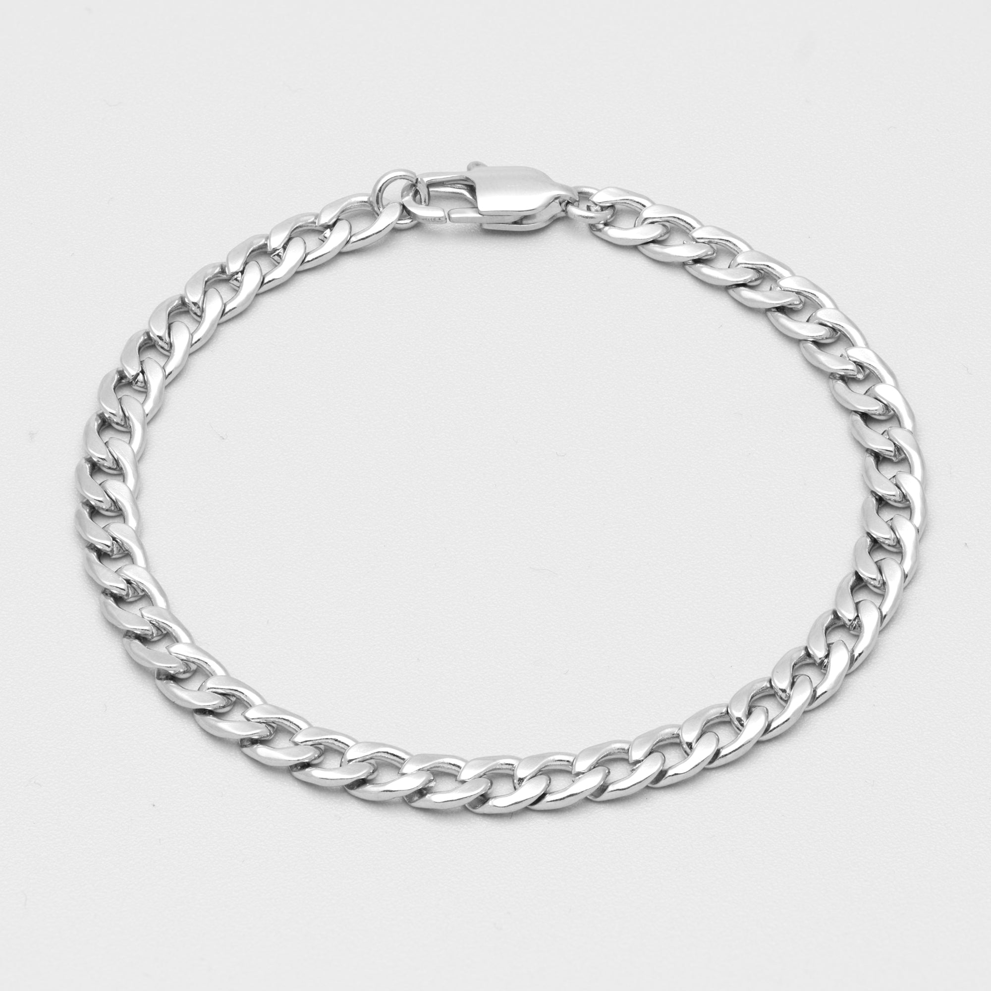 silver cuban link bracelet 5mm wide