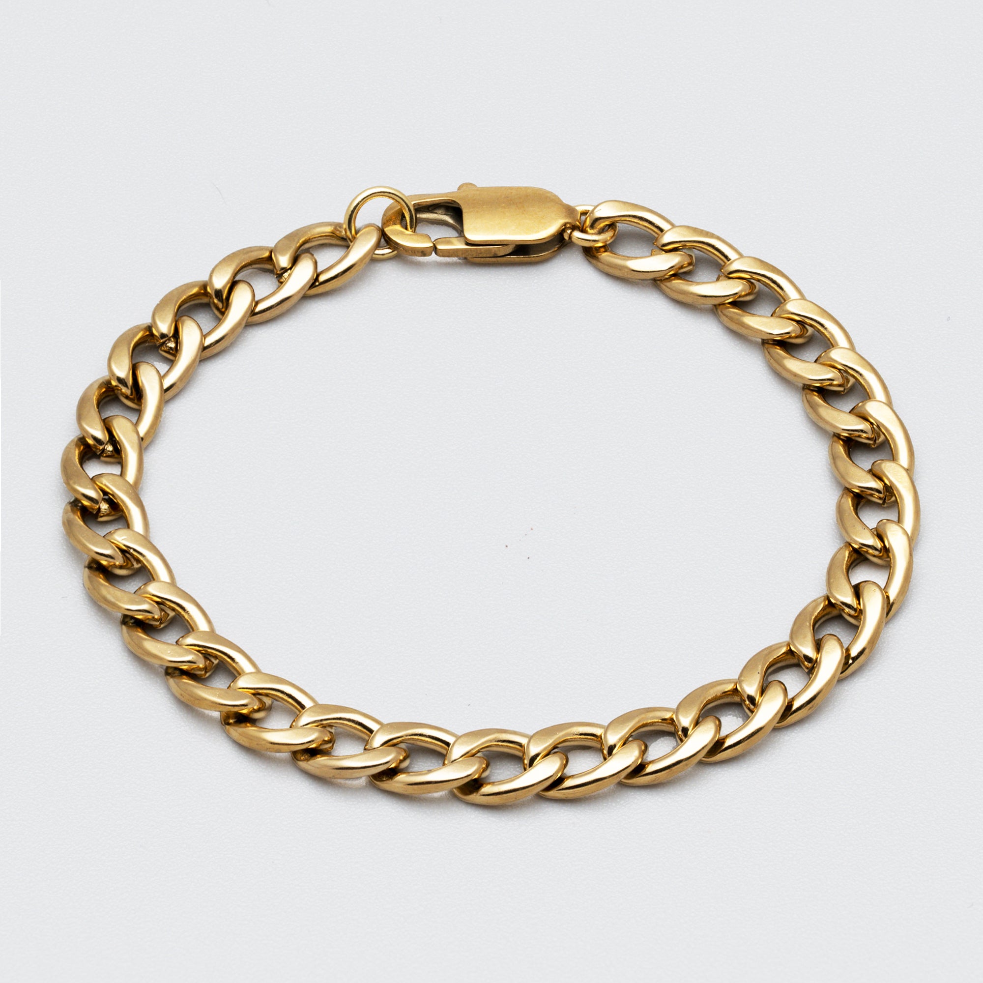 Bracelet à maillons cubains épais - (or) 7 mm