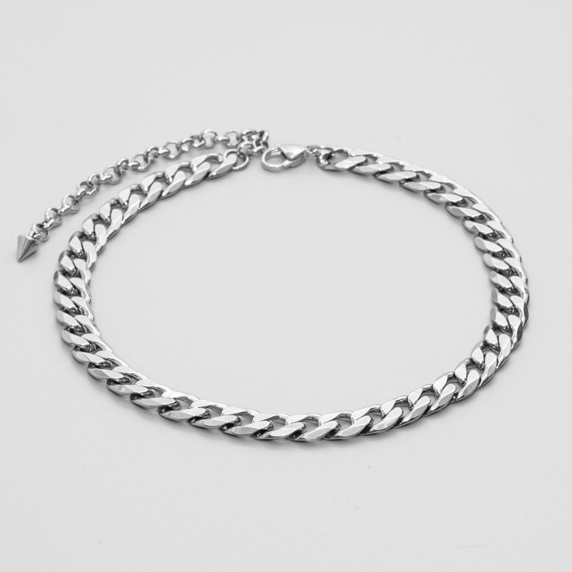 Chunky 10mm cuban link chain choker in silver stainless steel