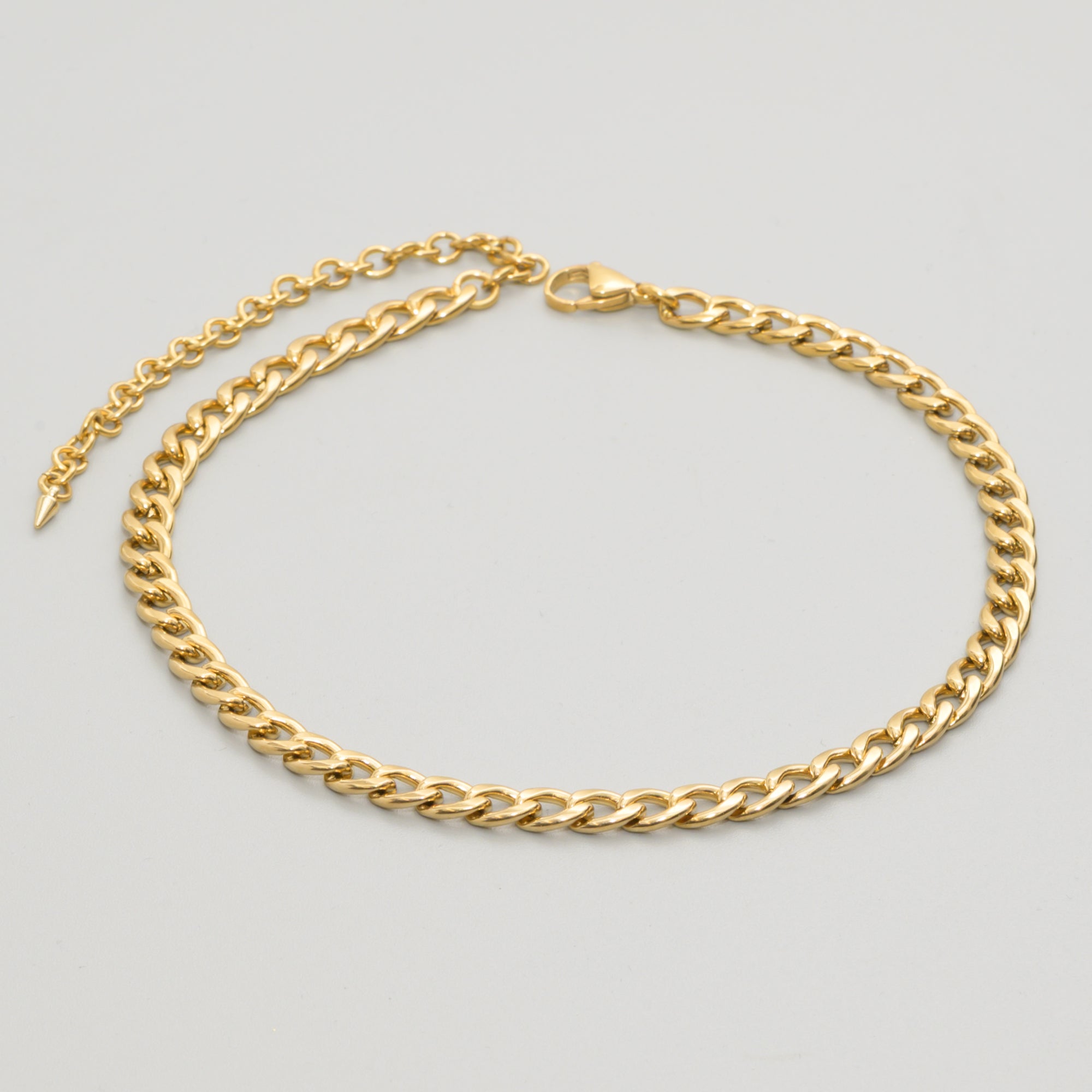 7mm chunky Gold cuban link choker chain necklace