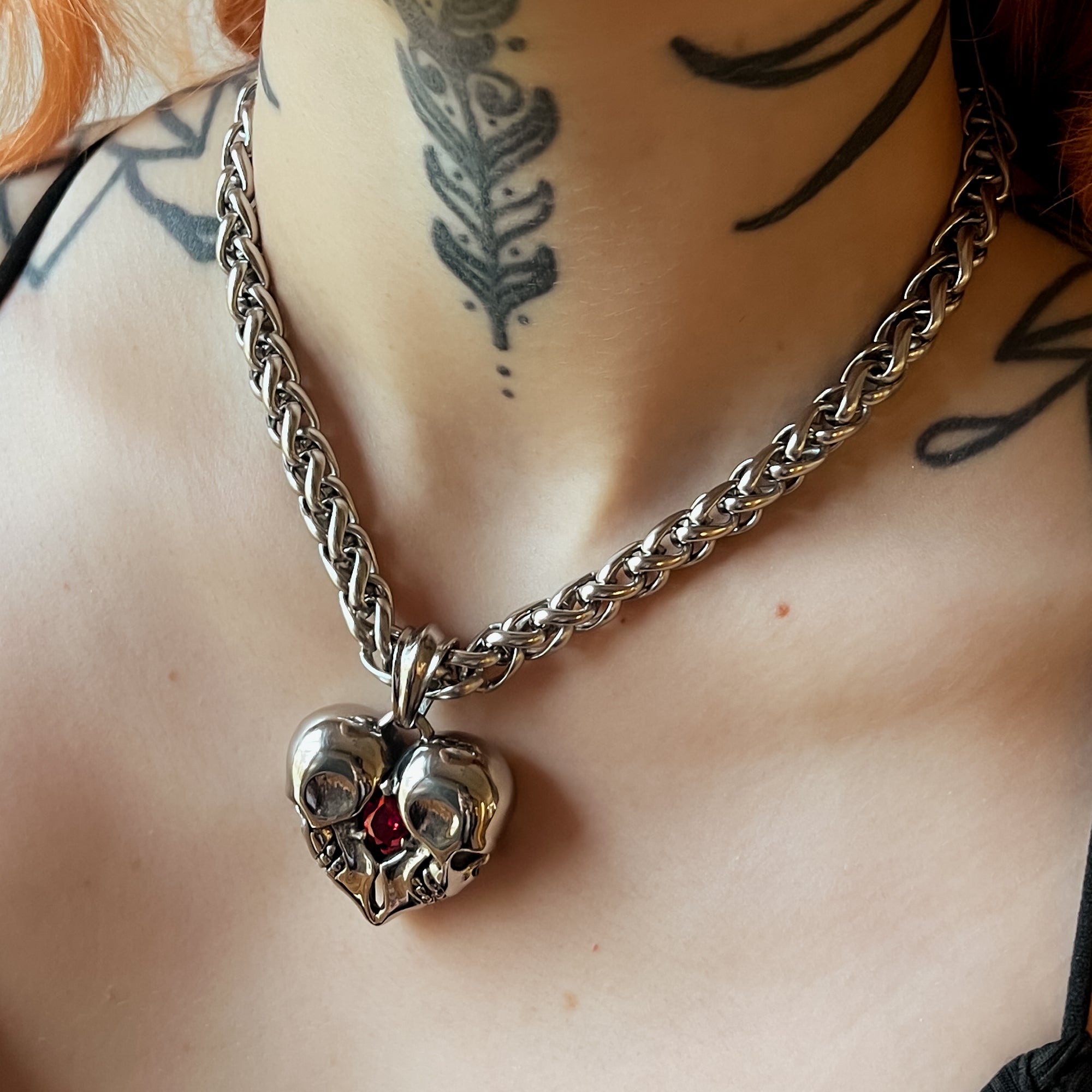 Eternal Love Cuban Choker Necklace (Silver)
