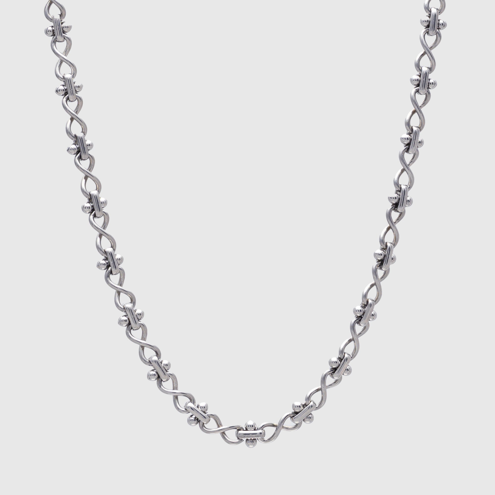 Eternity link choker necklace in silver stainless steel 