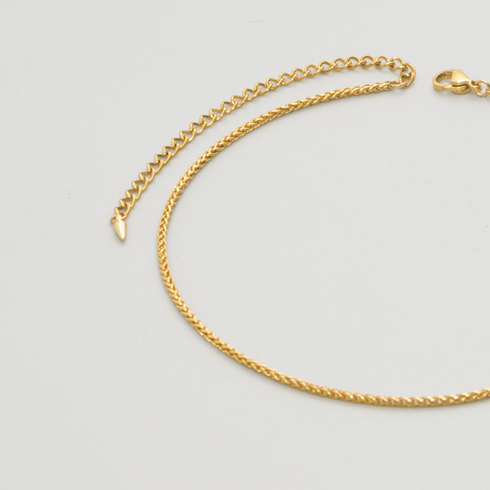 Dainty 2mm Foxtail choker necklace in Gold stainless steel