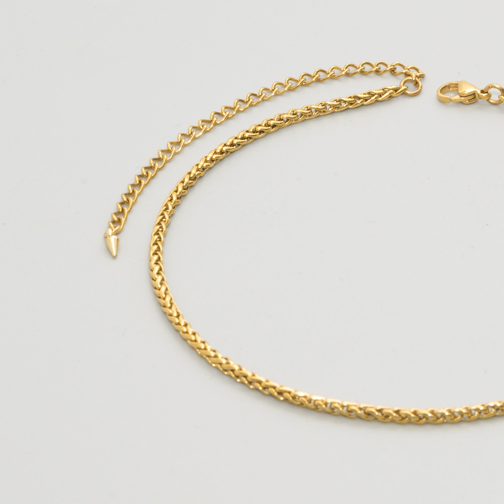 Dainty 3mm Foxtail choker necklace in Gold stainless steel