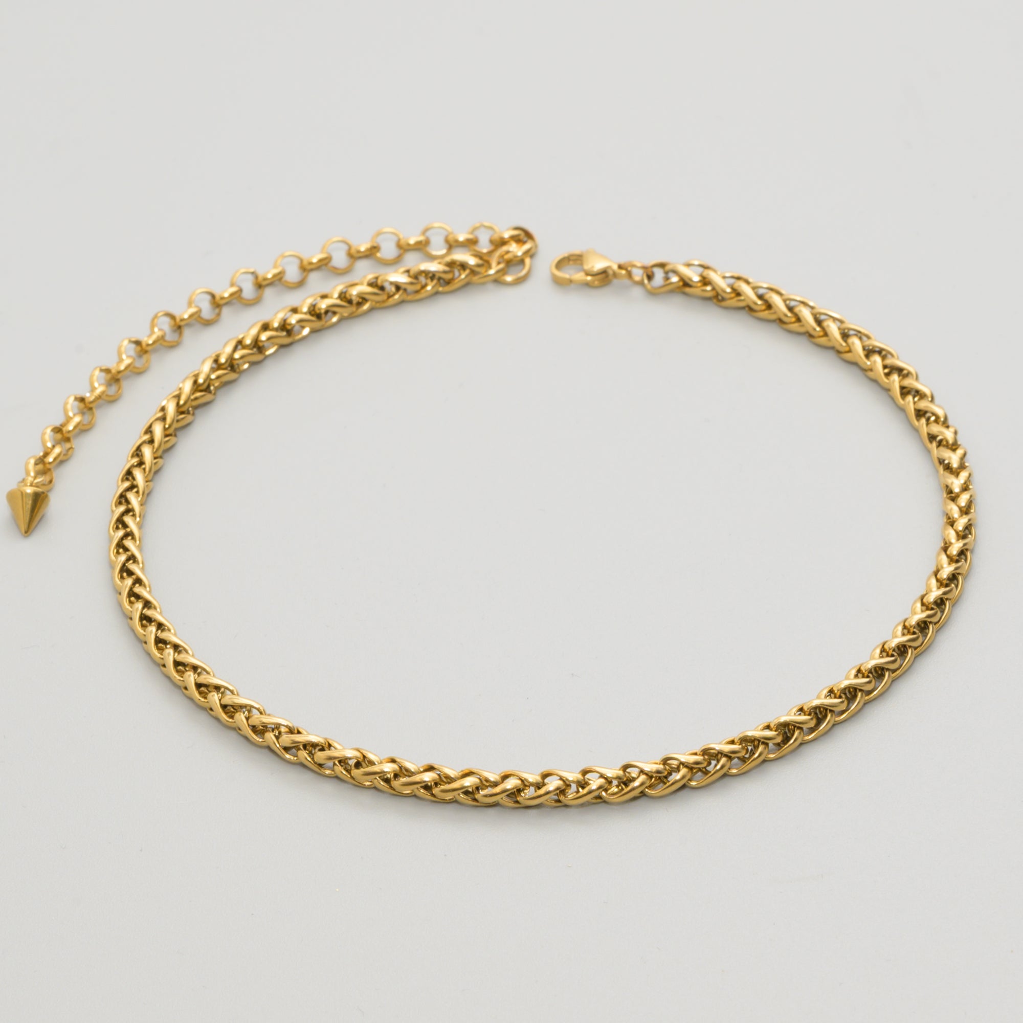 Chunky 5mm Foxtail choker necklace in Gold stainless steel