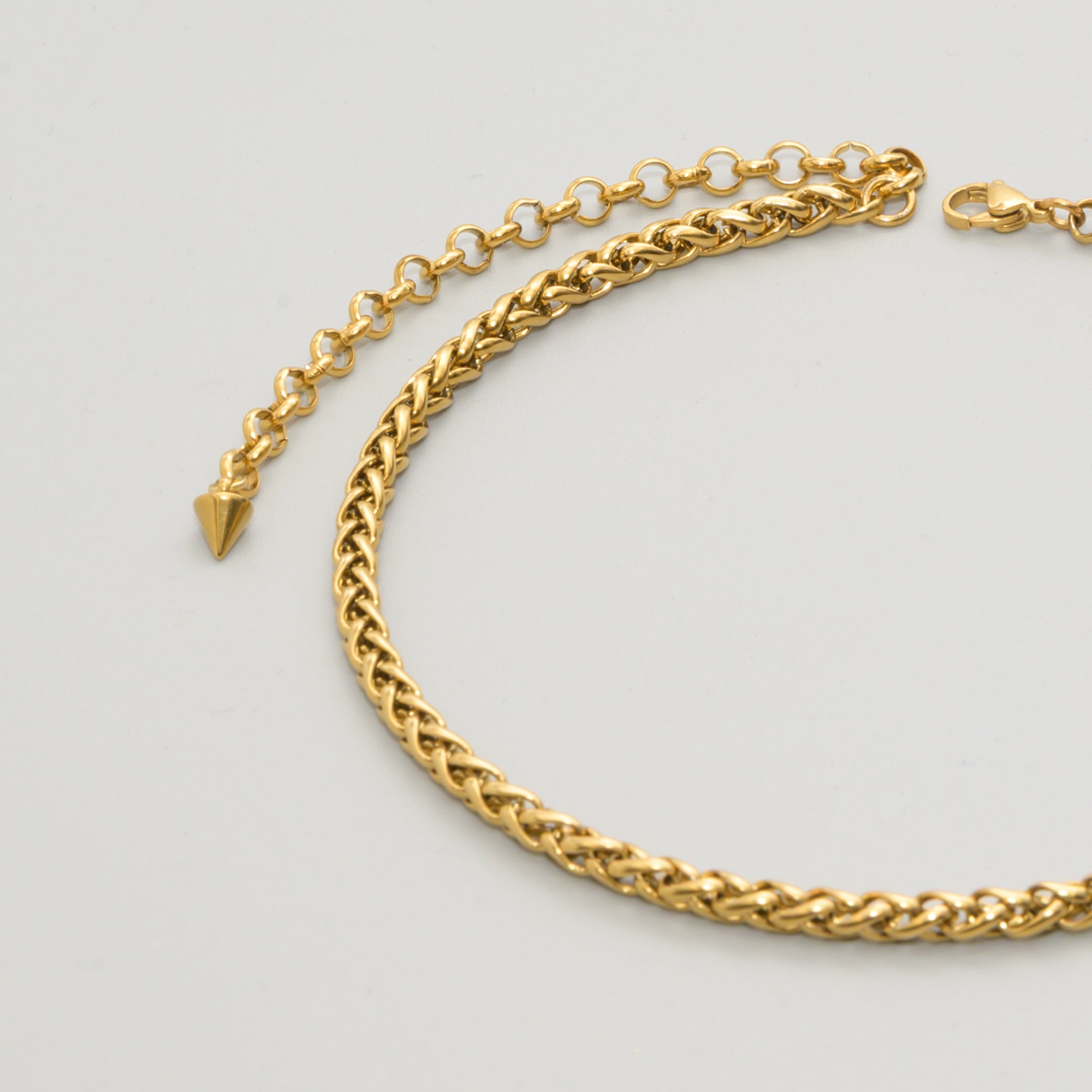 Chunky 5mm Foxtail choker necklace in Gold stainless steel
