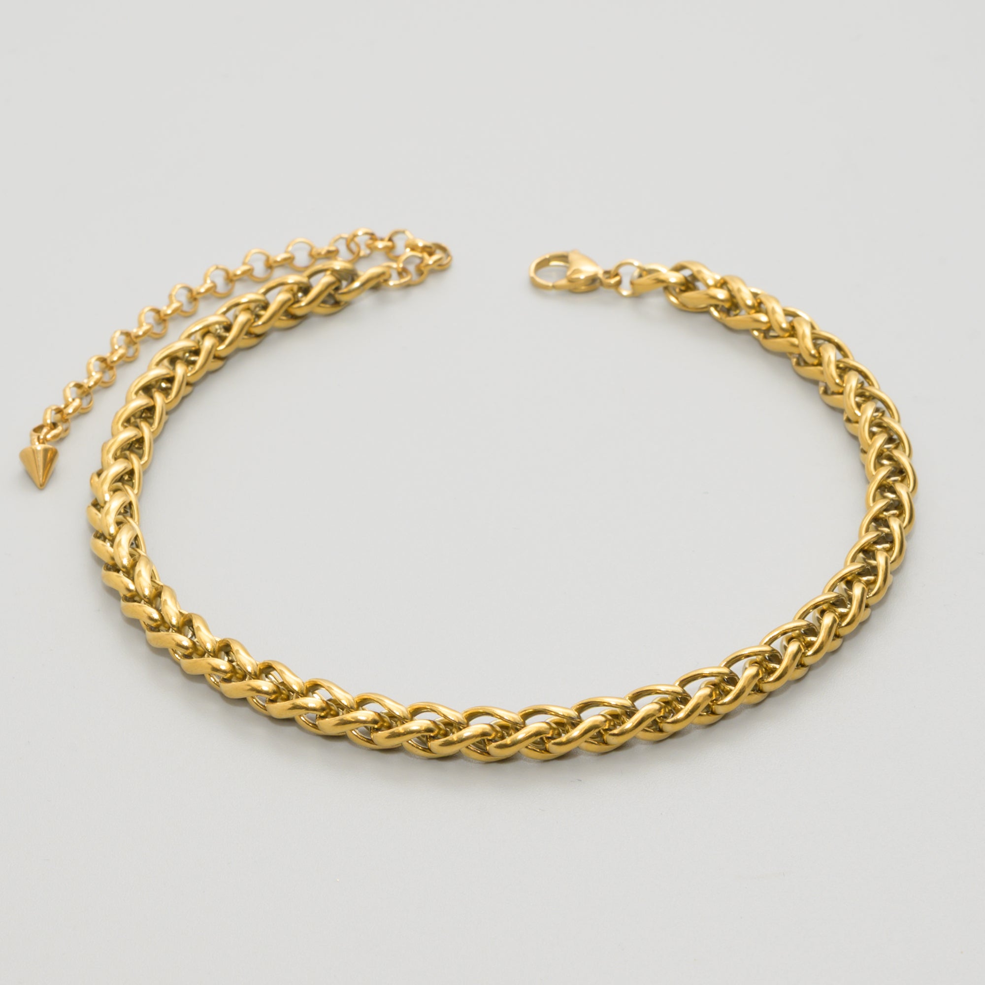 Chunky 8mm Foxtail choker necklace in Gold stainless steel