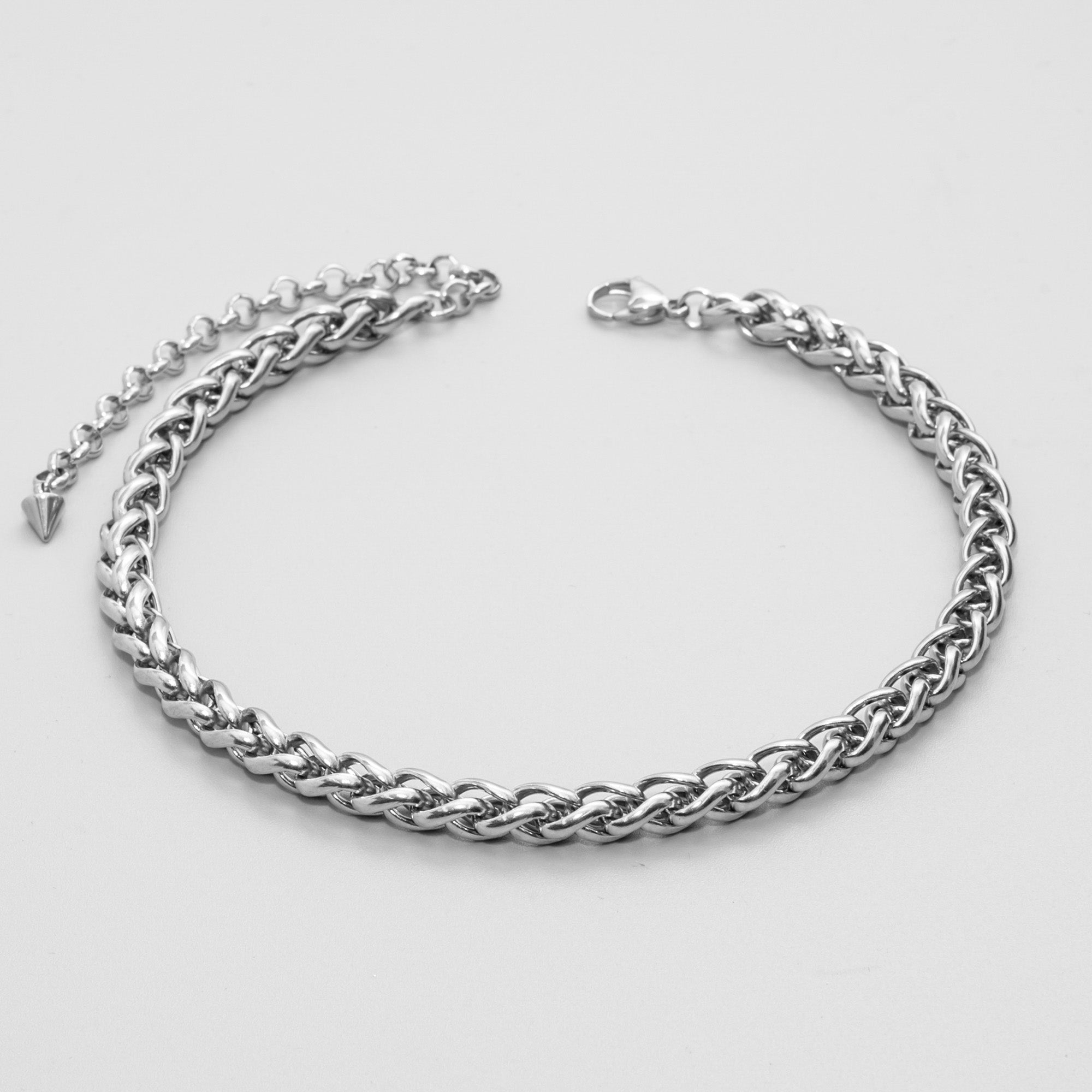 Chunky 8mm Foxtail choker necklace in silver stainless steel