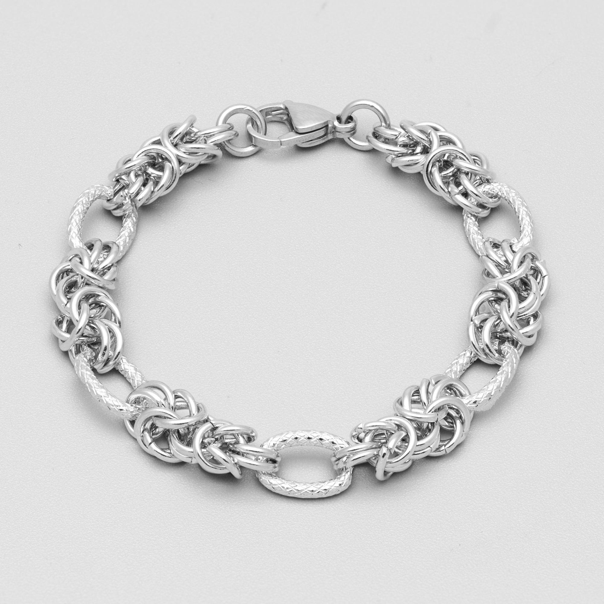 silver gothic byzantine bracelet 10mm wide