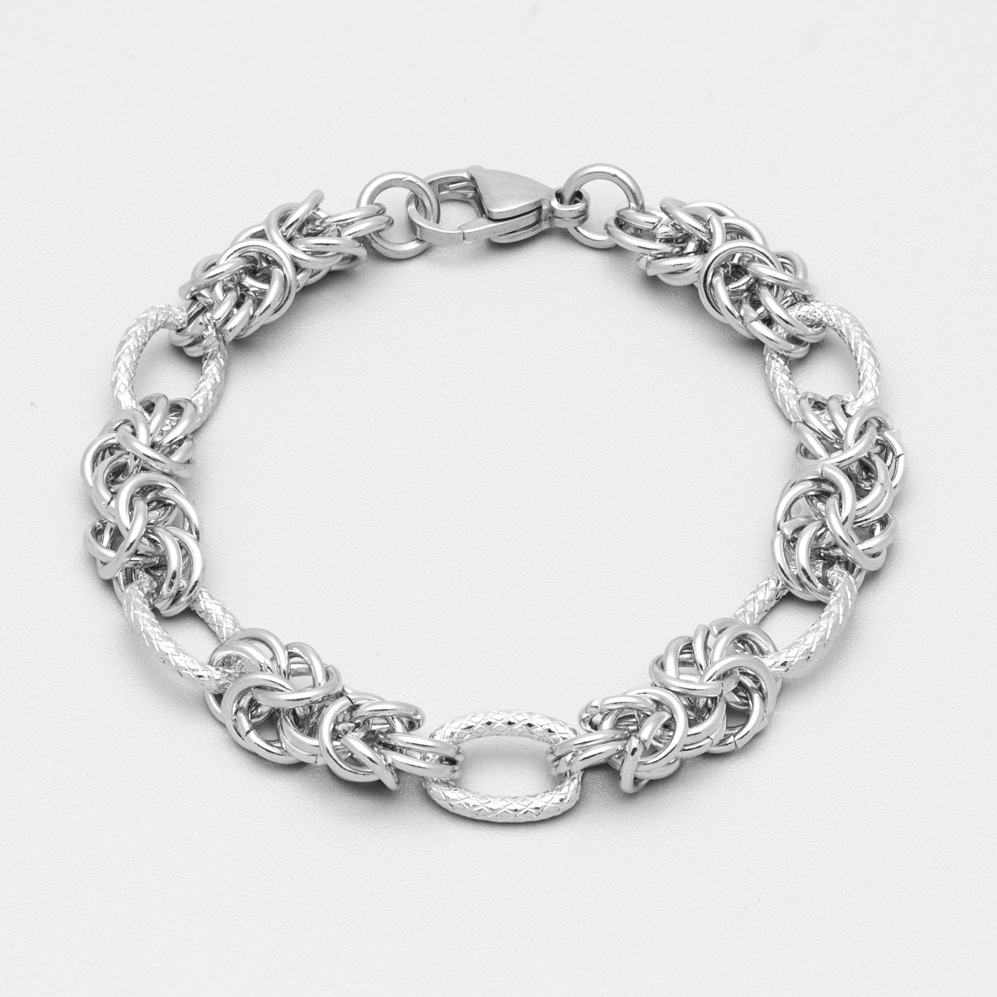 silver gothic byzantine bracelet 10mm wide