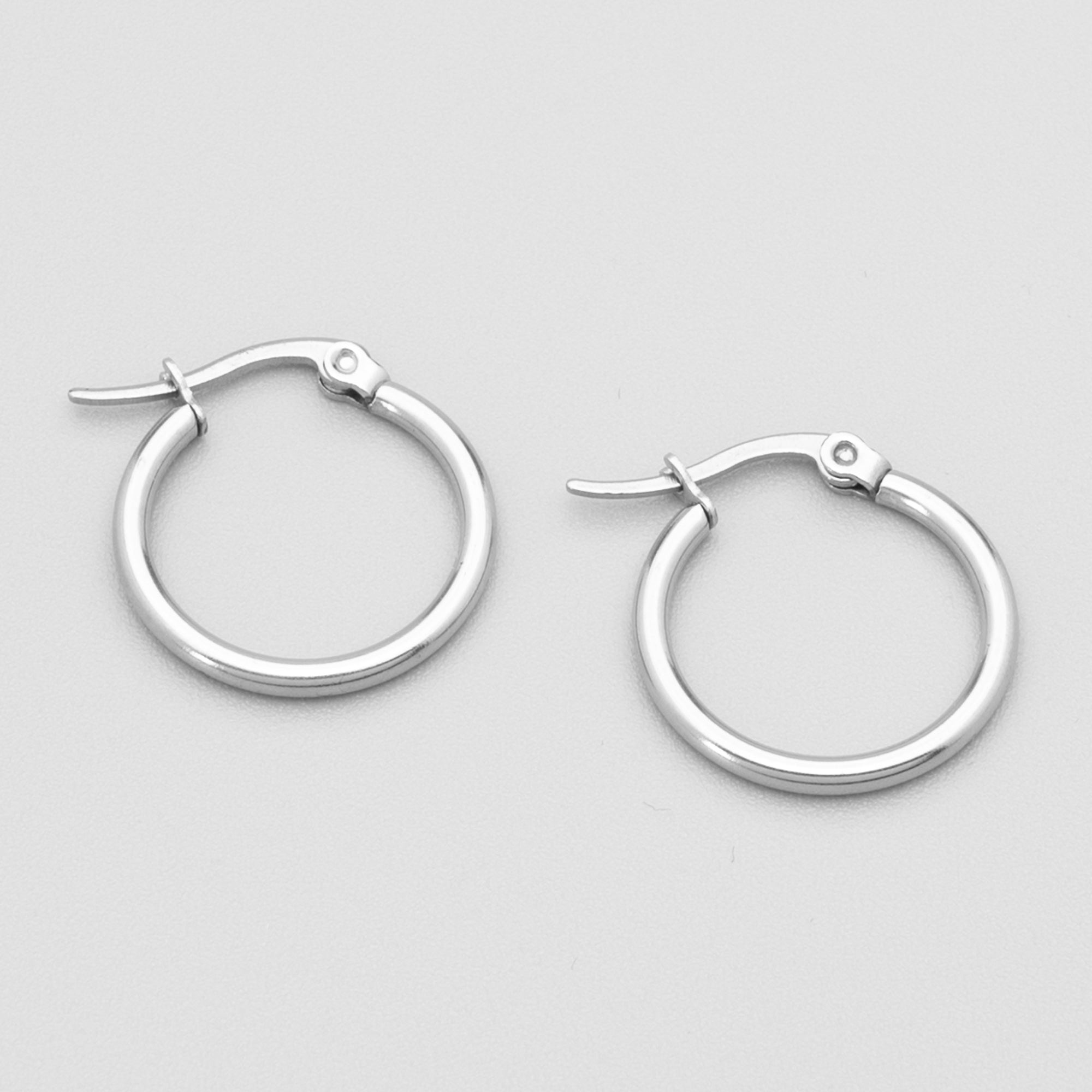 Small plain silver hoop earrings