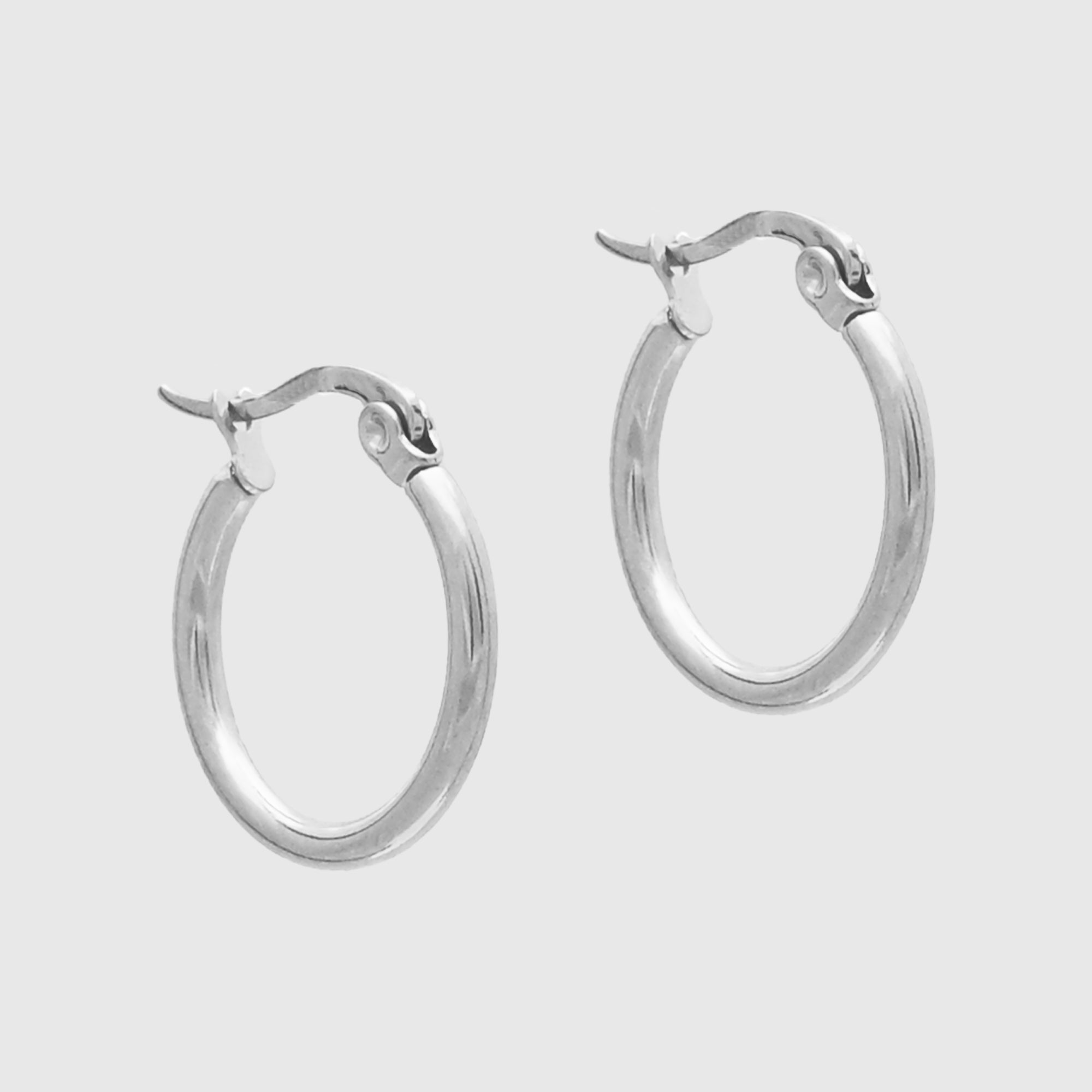 Pair of small silver hoop earrings 