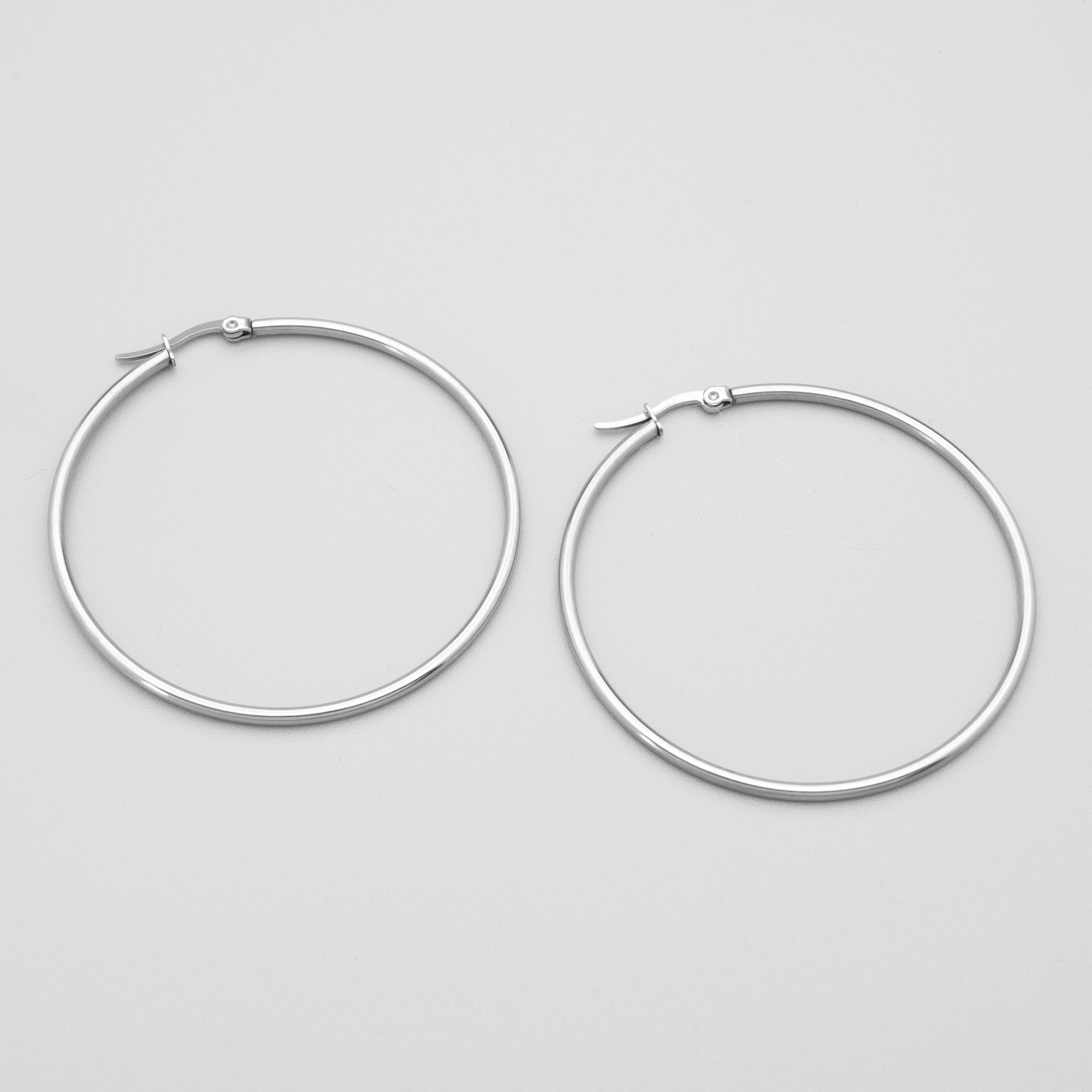 Extra large plain silver hoop earrings 