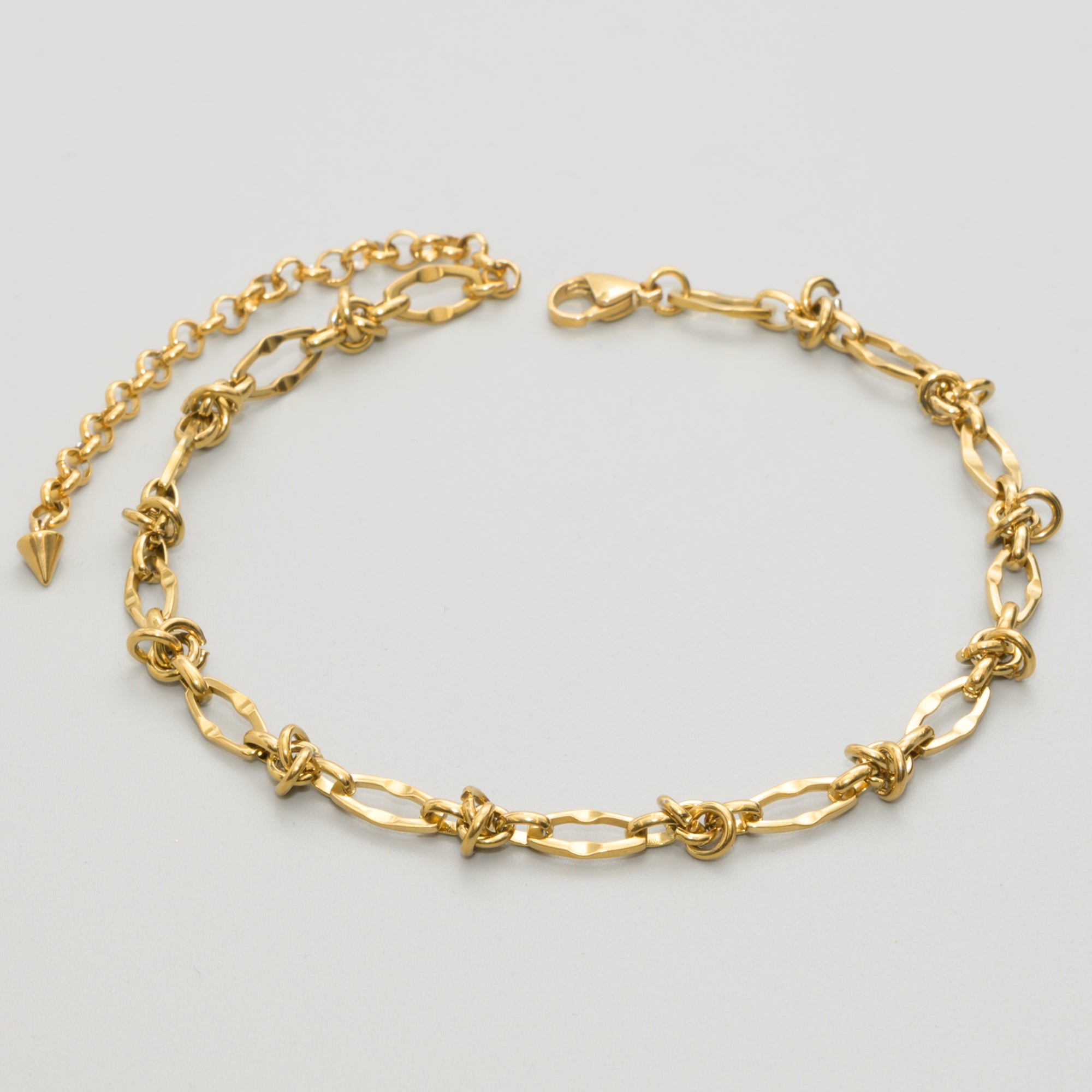 Knot Link Choker Necklace - (Gold) 10mm