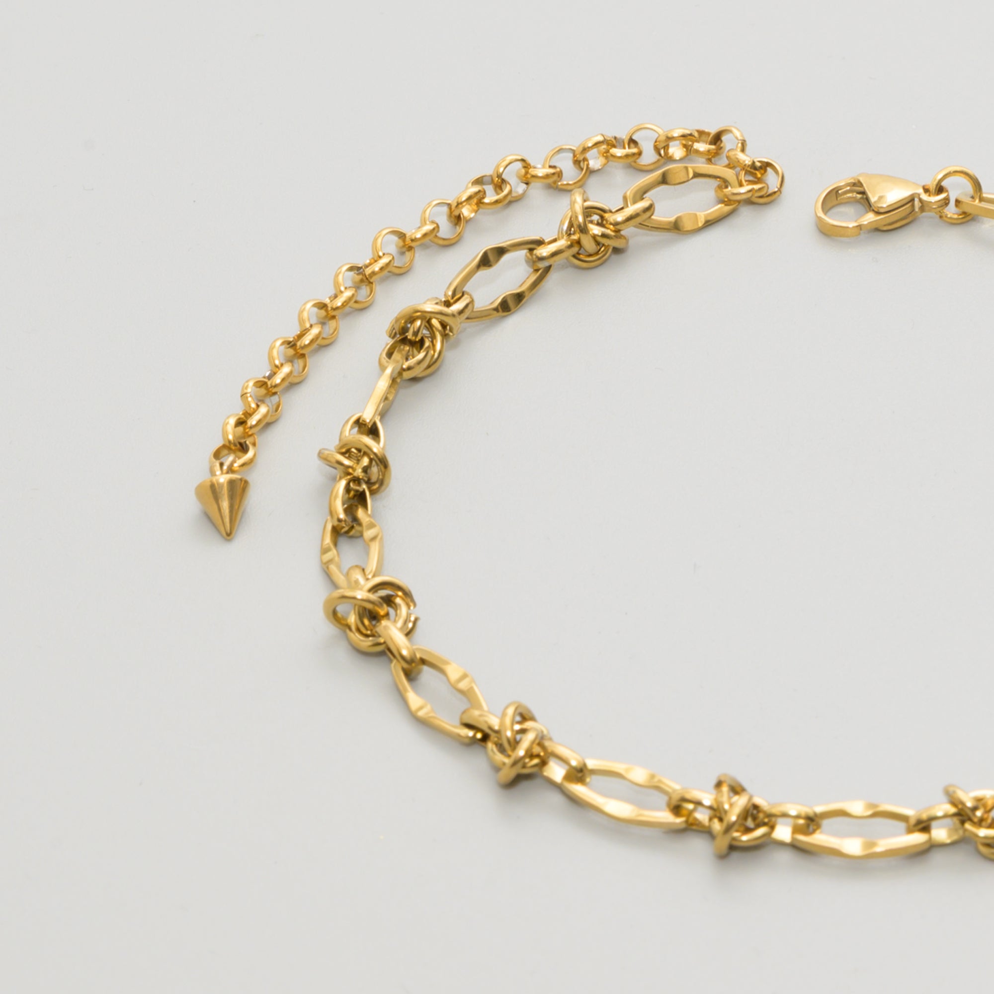 Knot Link Choker Necklace - (Gold) 10mm