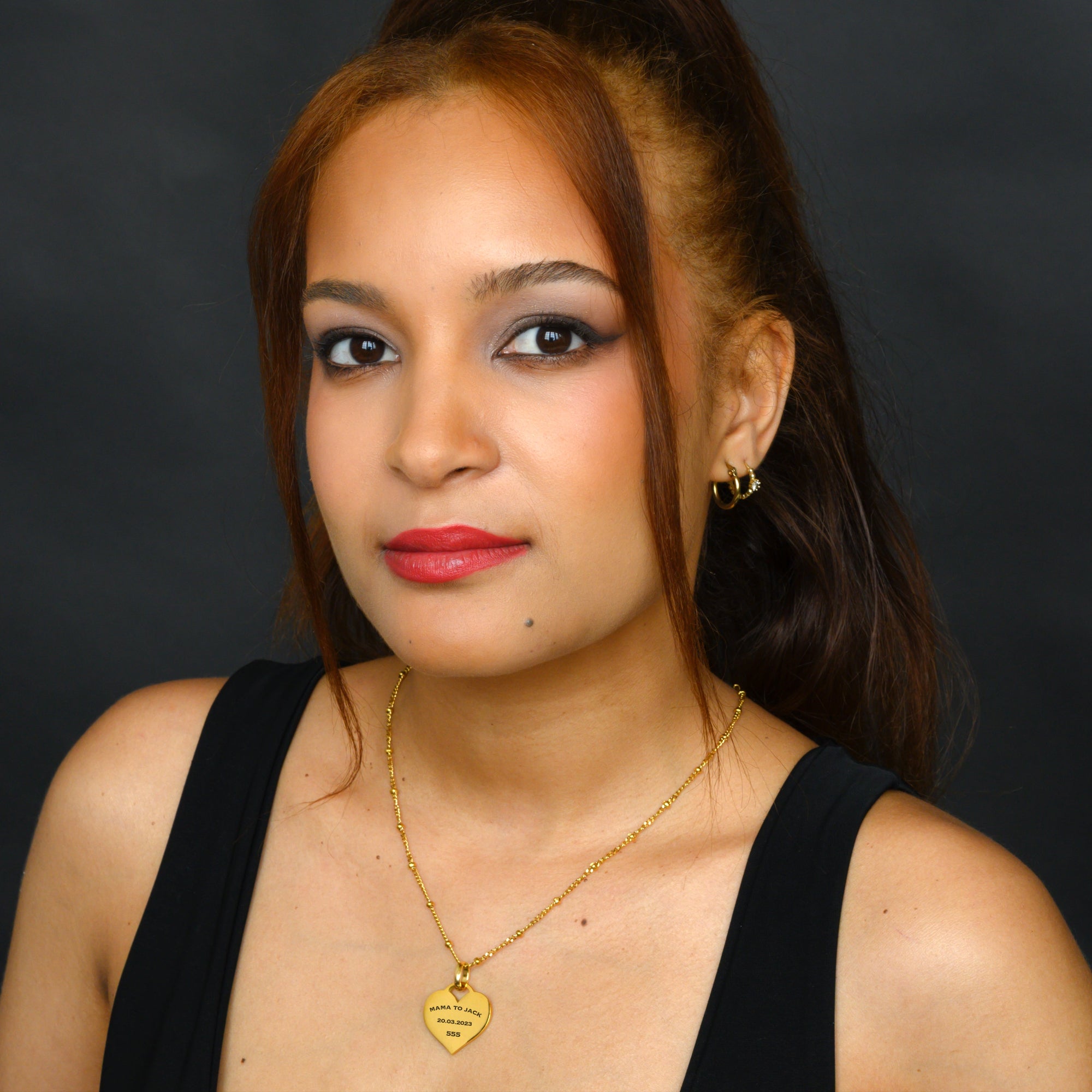 Soulbound Custom Engraved Heart Pendant Necklace (Gold)