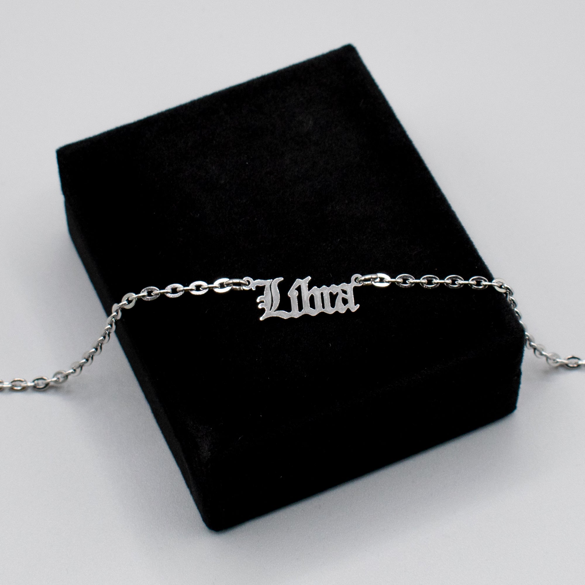 Libra Zodiac Sign Choker Necklace (Silver)