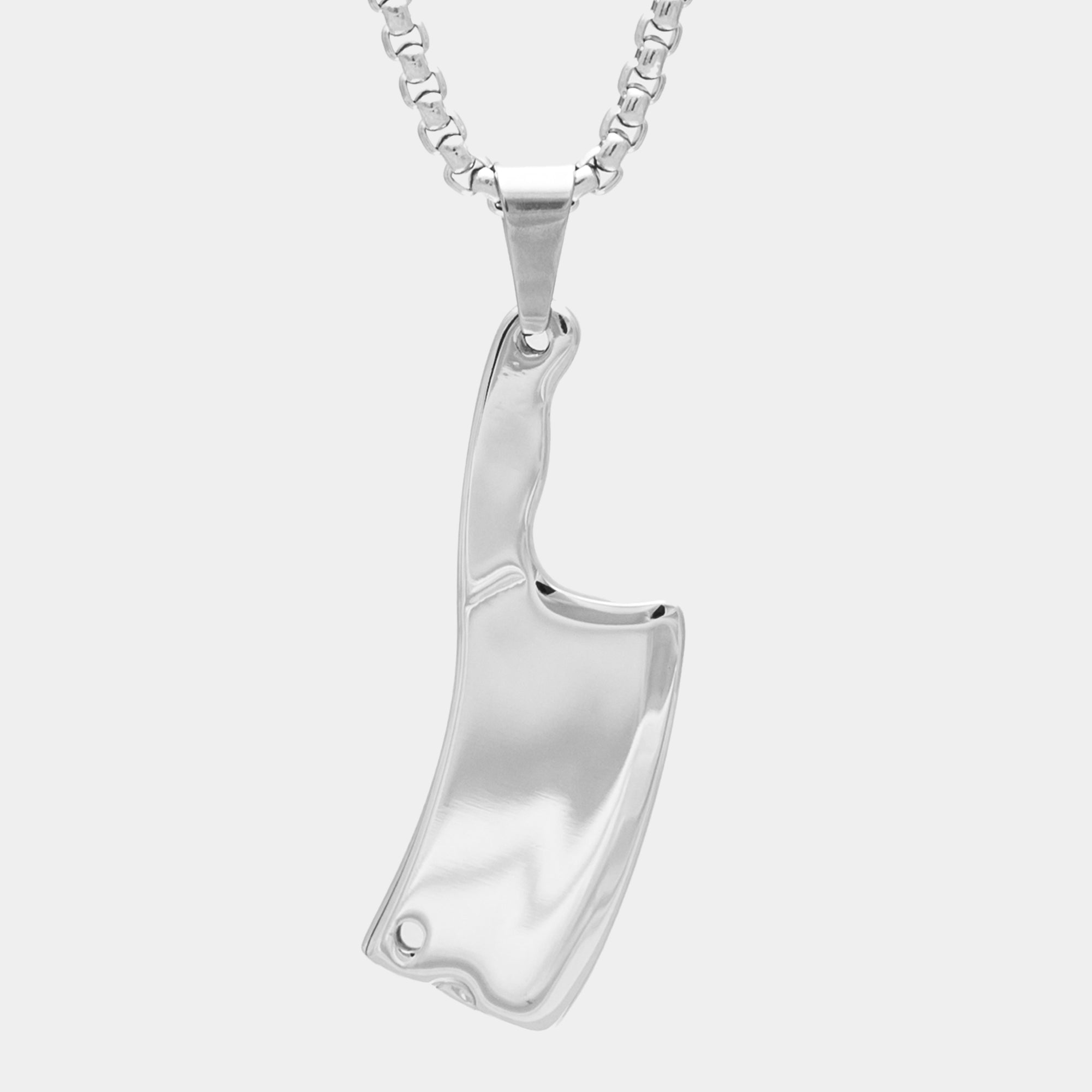 Meat cleaver knife pendant necklace