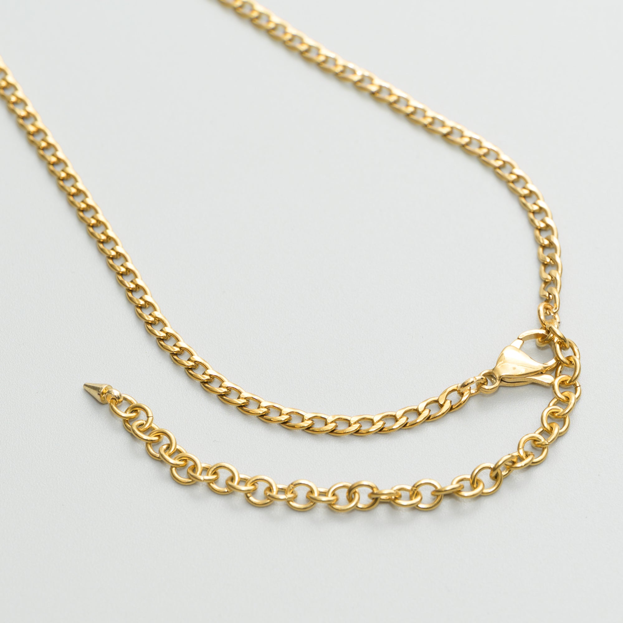 Gold cuban link baby slip chain in full 18k Gold plated stainless steel 