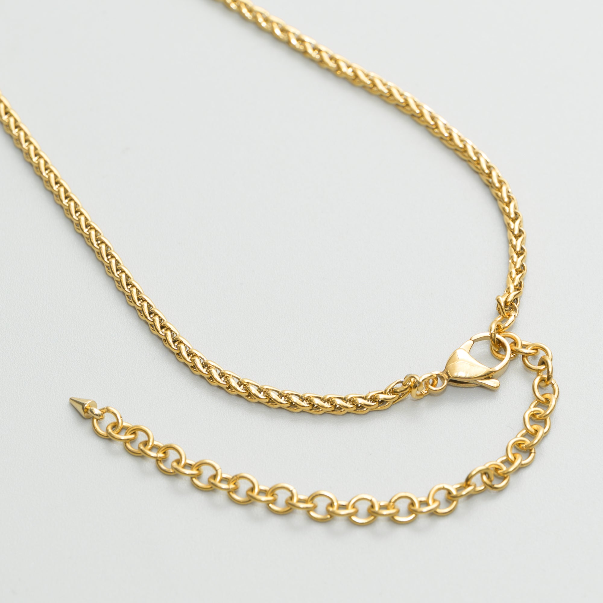 Gold slip chain necklace with a heart lock pendant made from full 18k Gold plated stainless steel