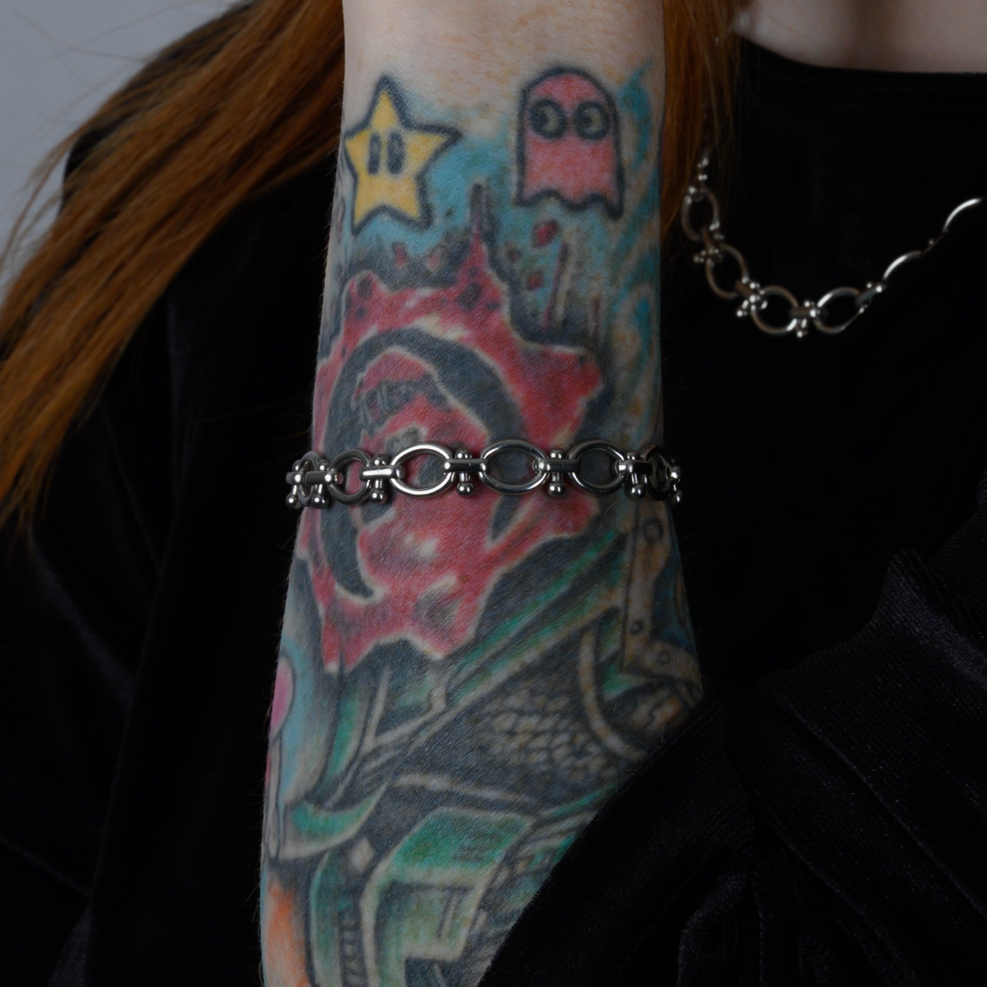 Silver chunky Gothic Oval Link chain bracelet, non tarnish stainless steel