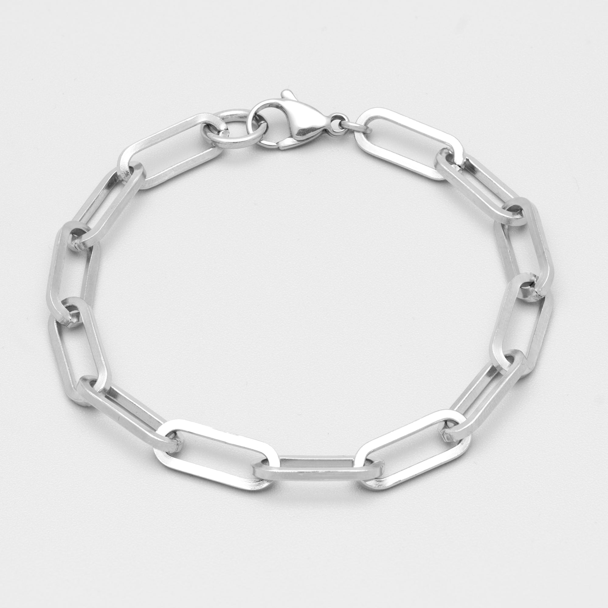 chunky silver paperclip bracelet large 18mm links