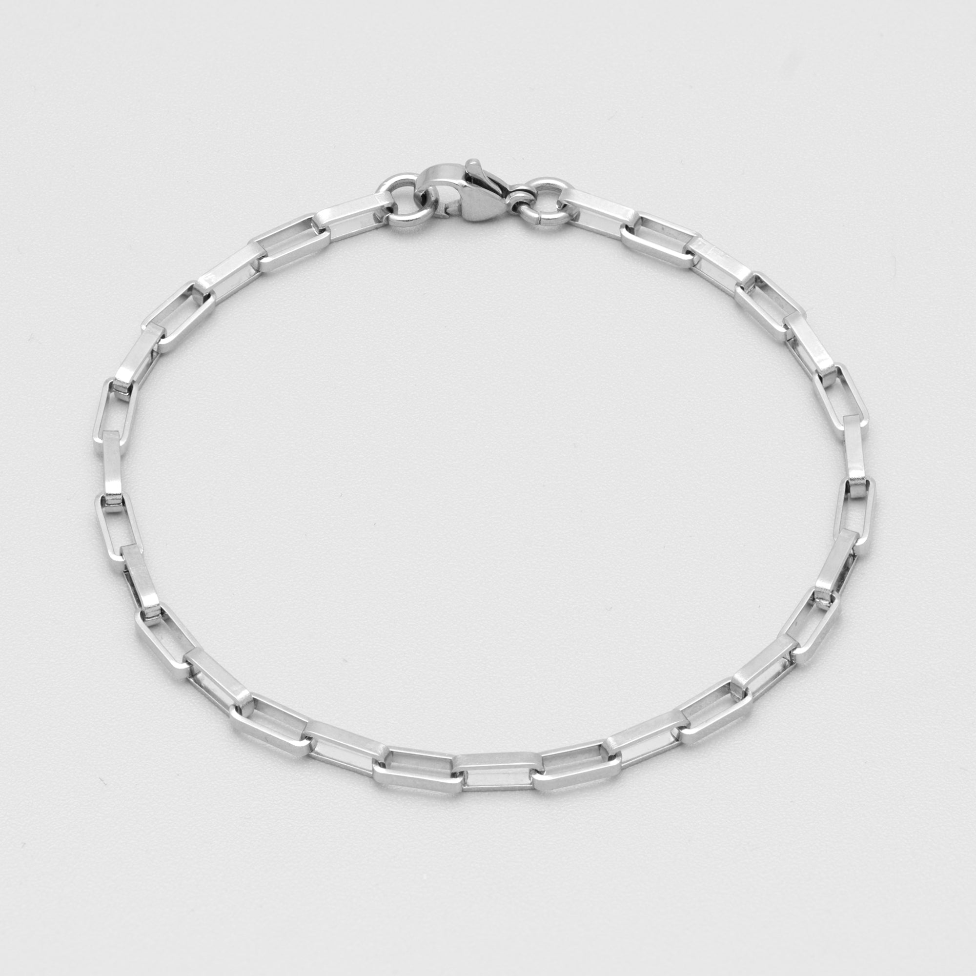 silver paperclip chain bracelet 8mm links 