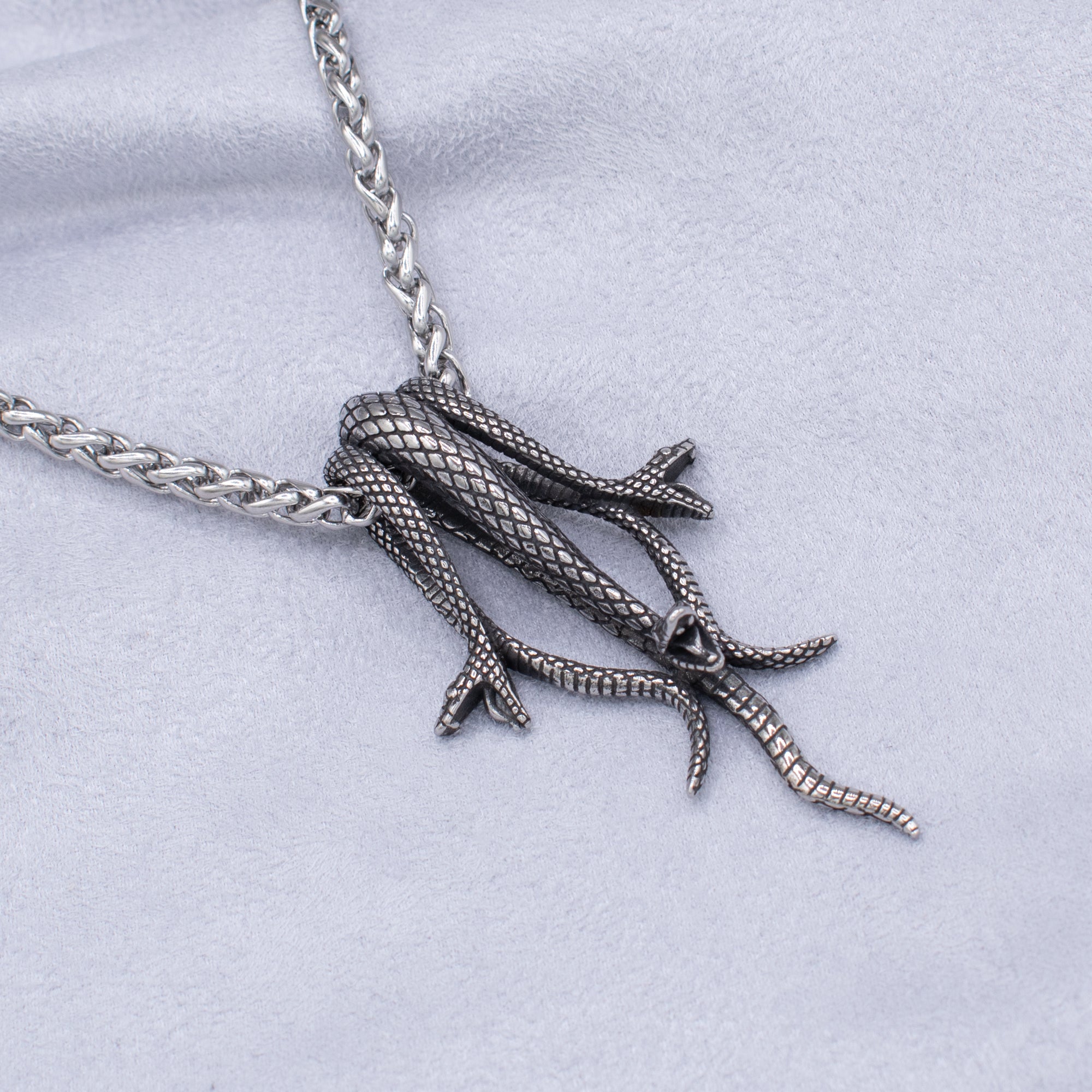 Serpent's Lair Pendant Necklace (Silver)