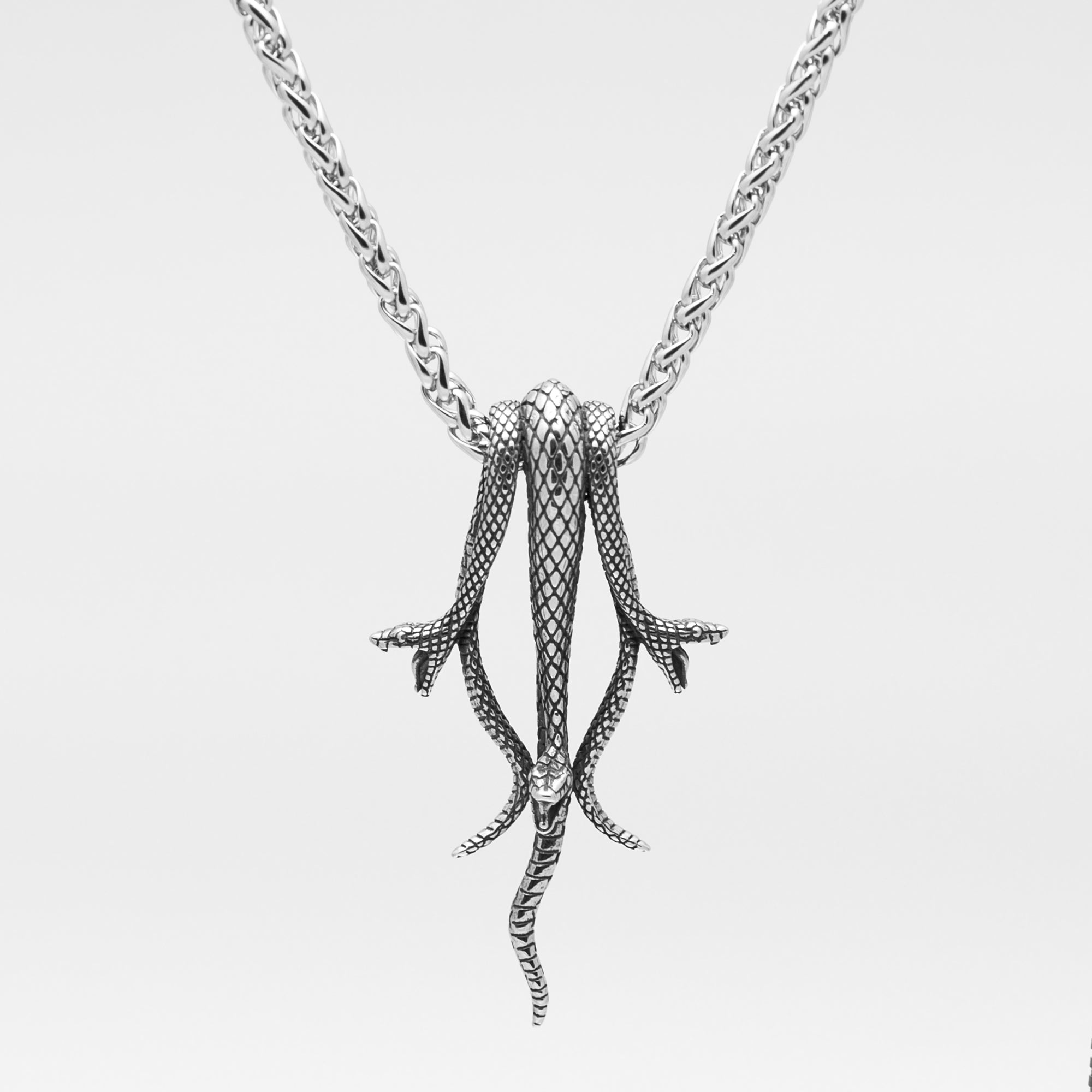 Serpent's Lair Pendant Necklace (Silver)