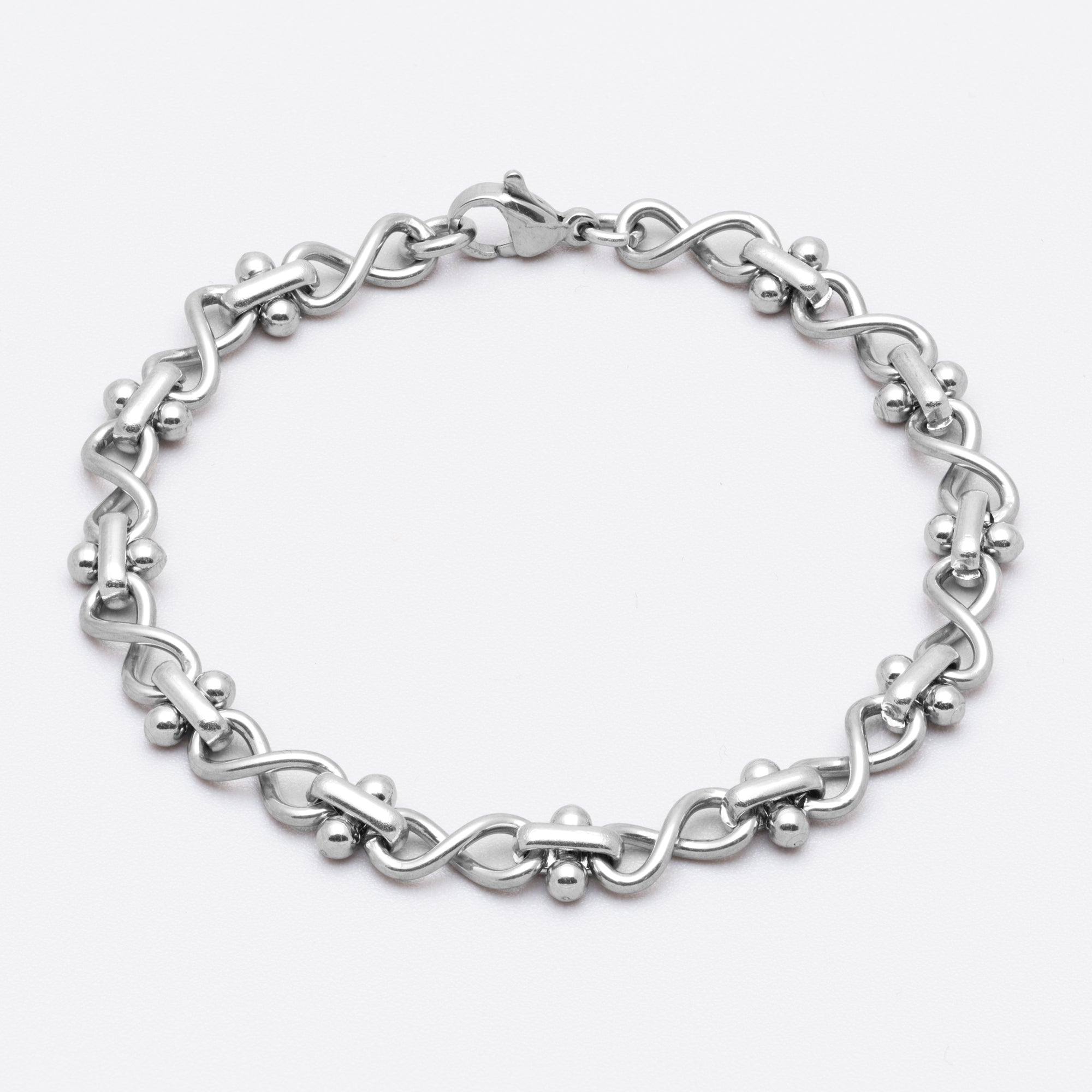 Silver eternity link bracelet, a chunky Gothic style chain bracelet 