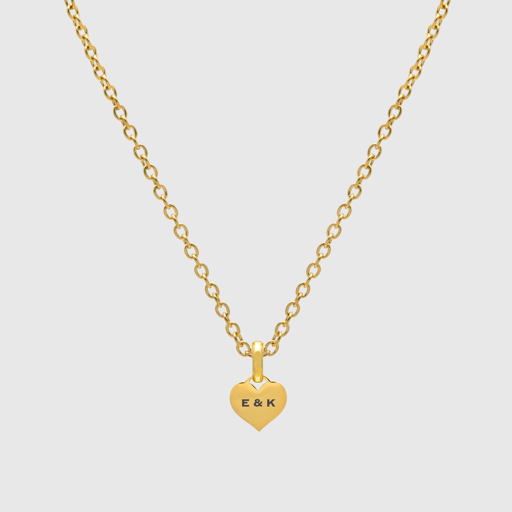 Mini Soulbound Engraved Heart Pendant Necklace (Gold)