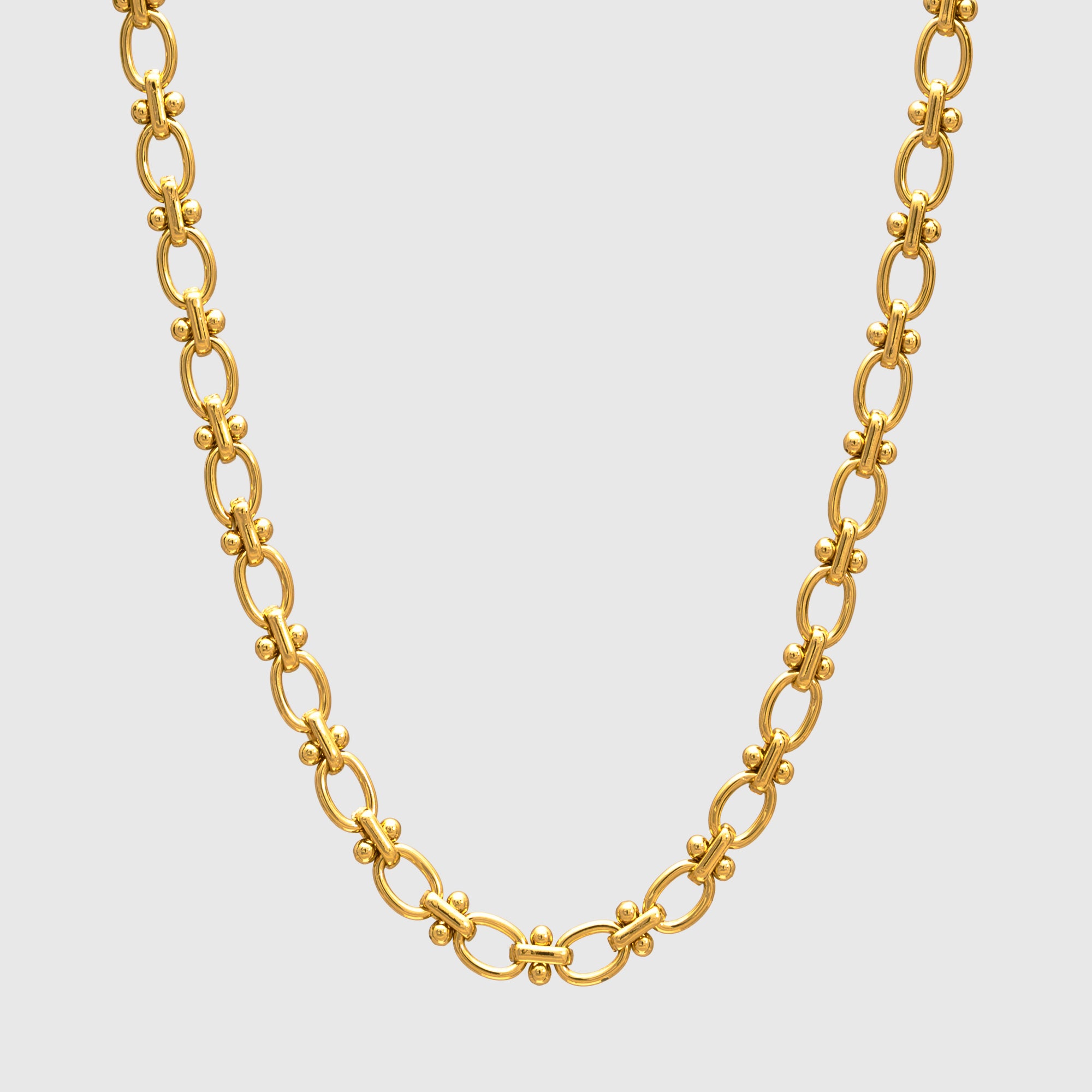 Small Oval Link Necklace - (Gold) 8mm